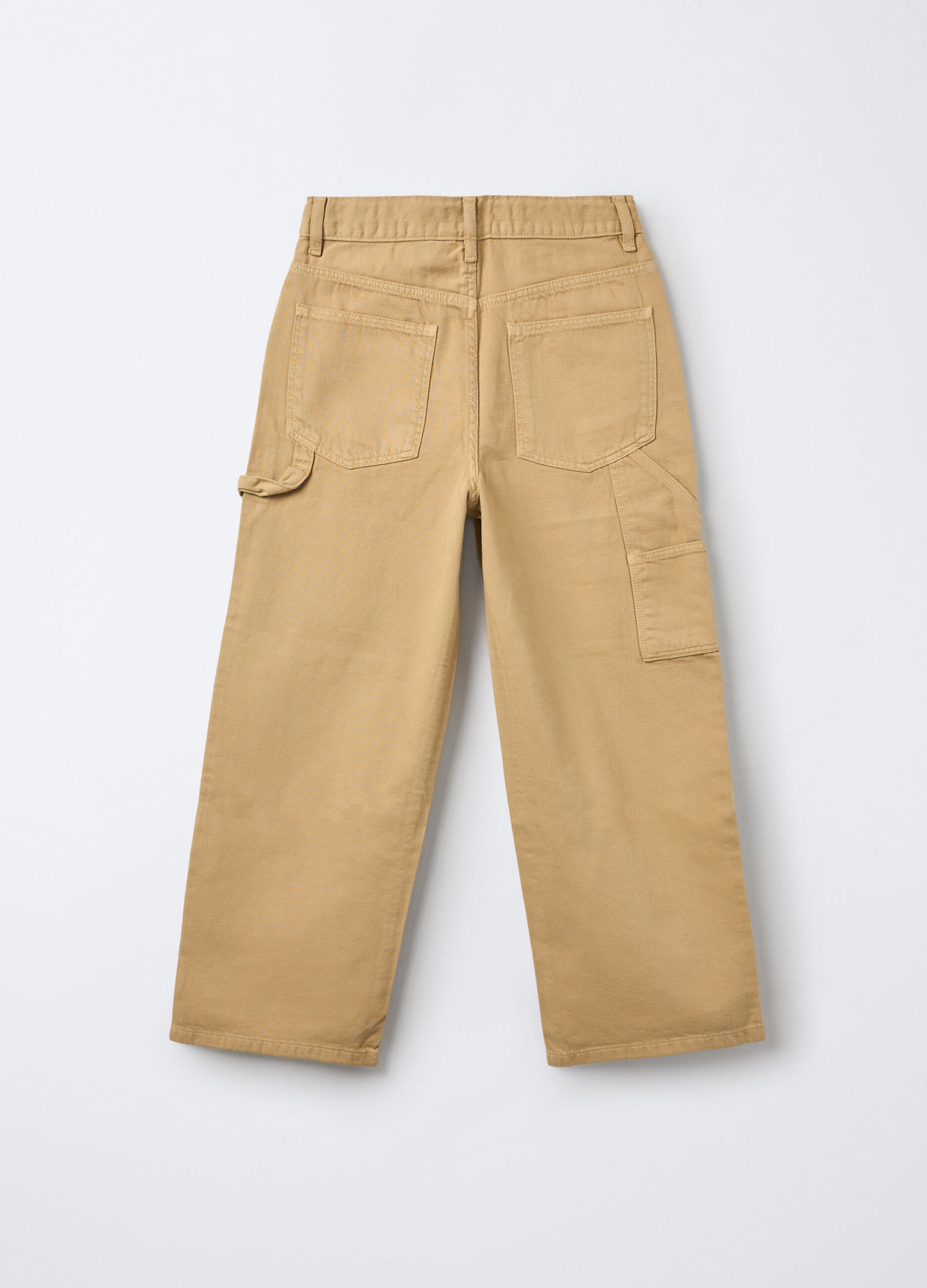 Pantaloni in twill di puro cotone Baggy Fit ragazza_1