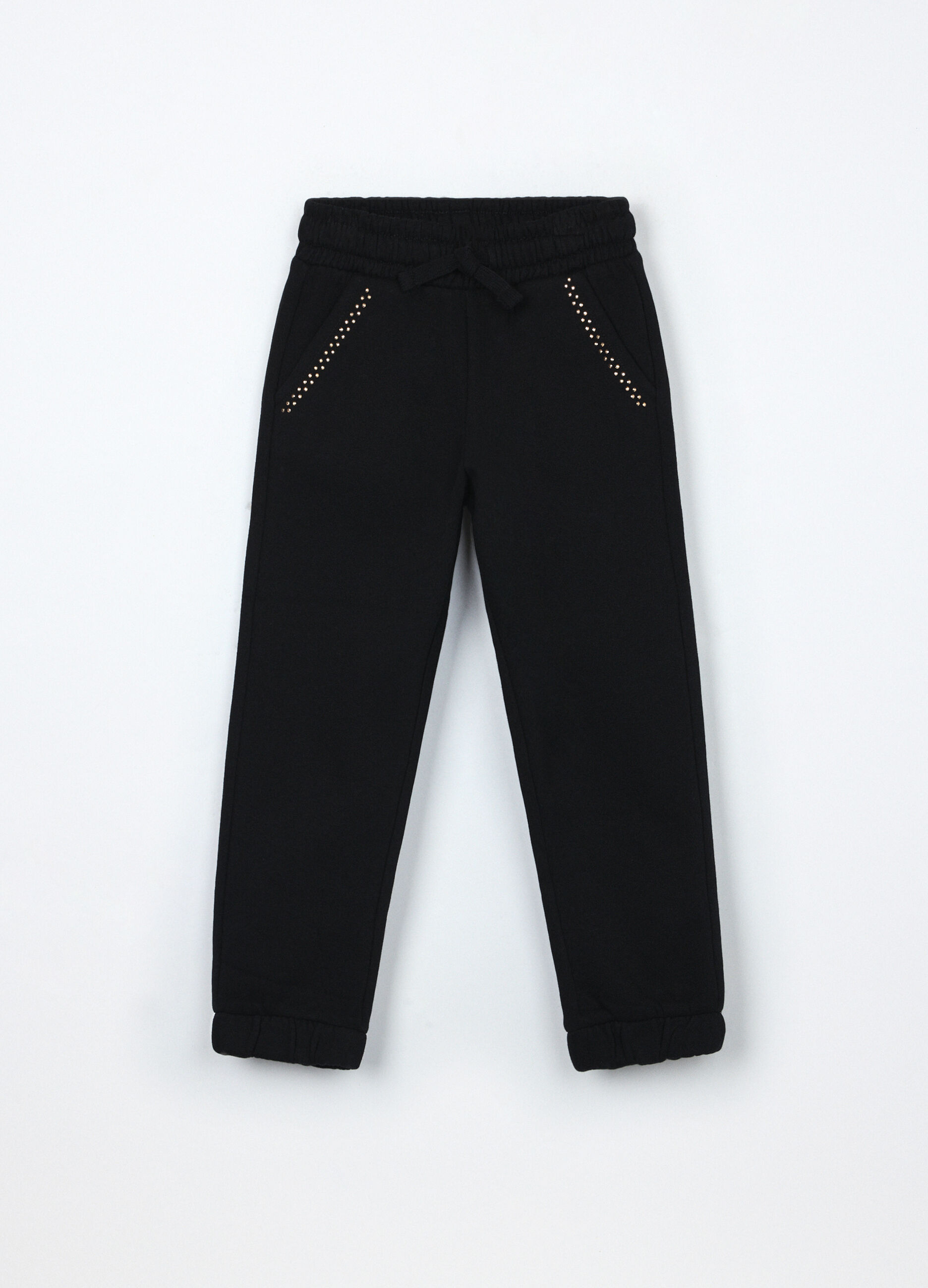 Jogger in puro cotone fleece bambina_0