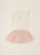 Set bambina bianco e rosa con maglietta e gonna_0