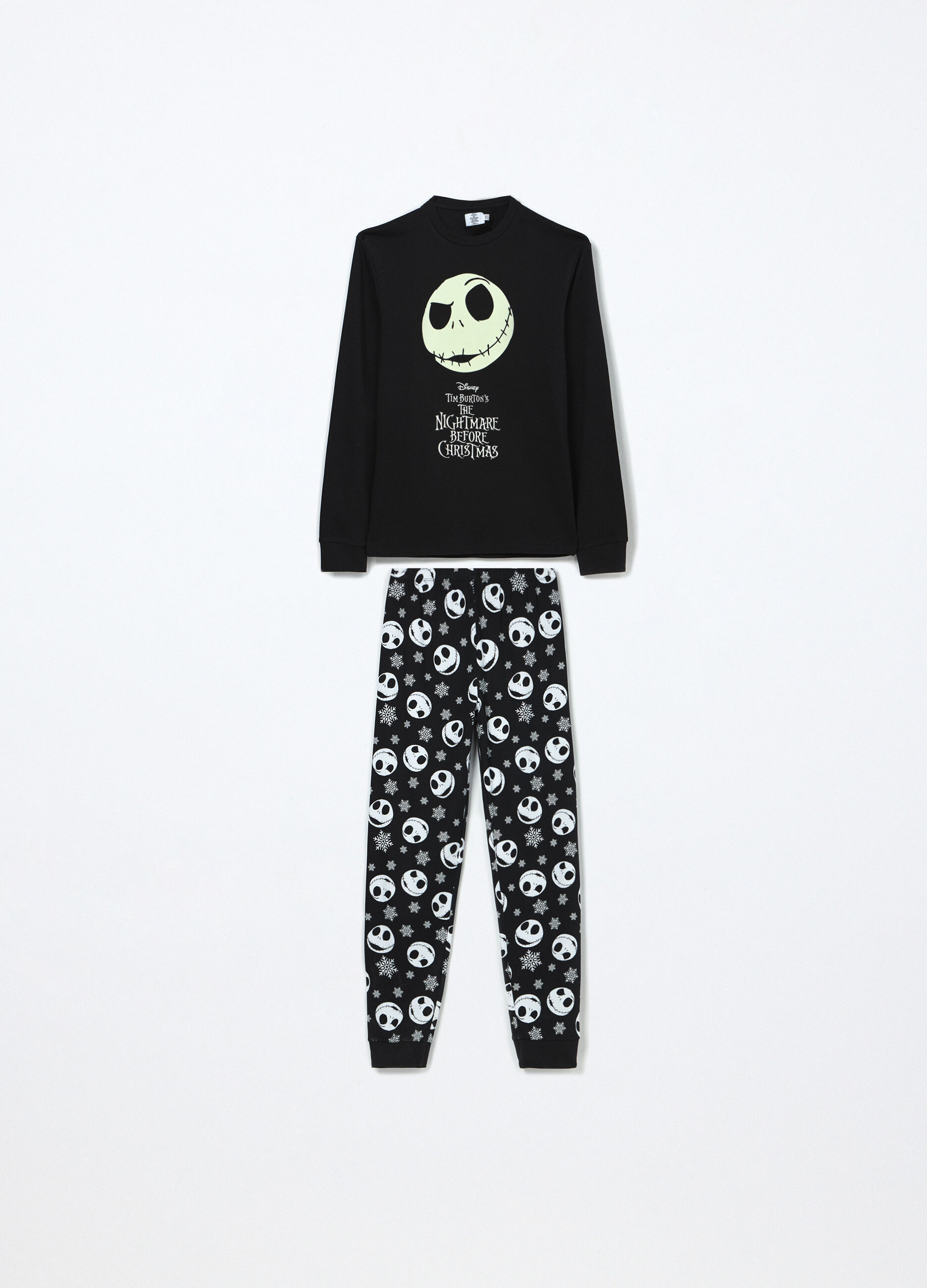 Set pigiama lungo Nightmare Before Christmas in puro cotone ragazzo_0