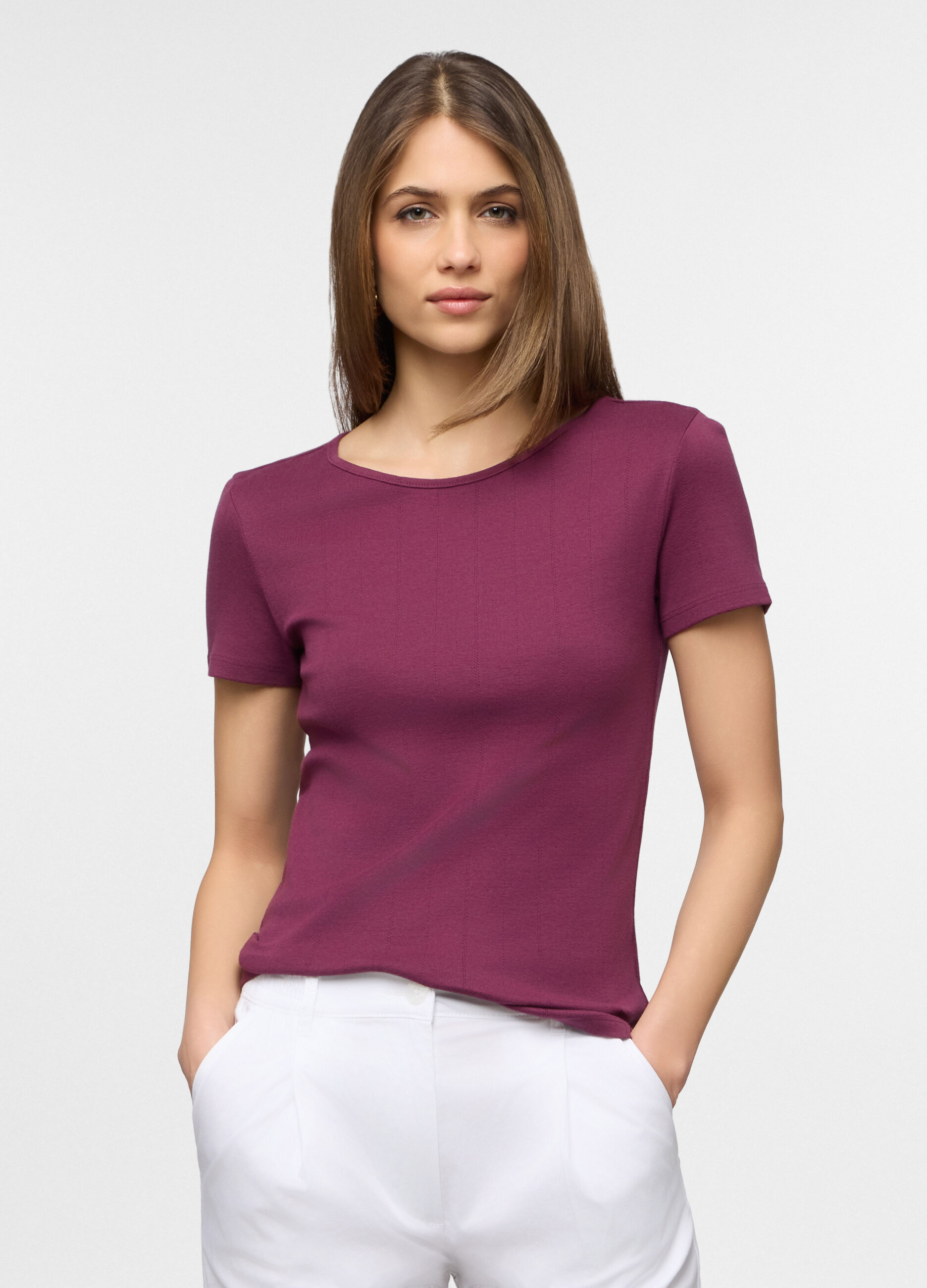 T-shirt girocollo donna_0