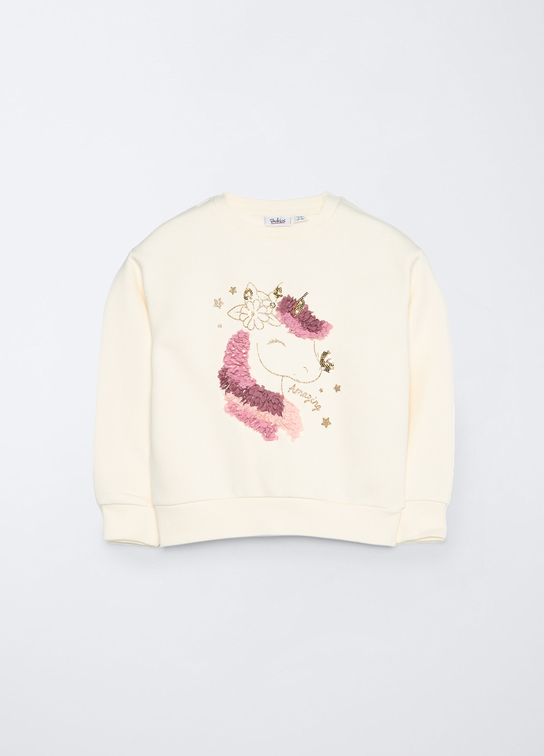 Felpa Fit Over misto cotone bambina_0