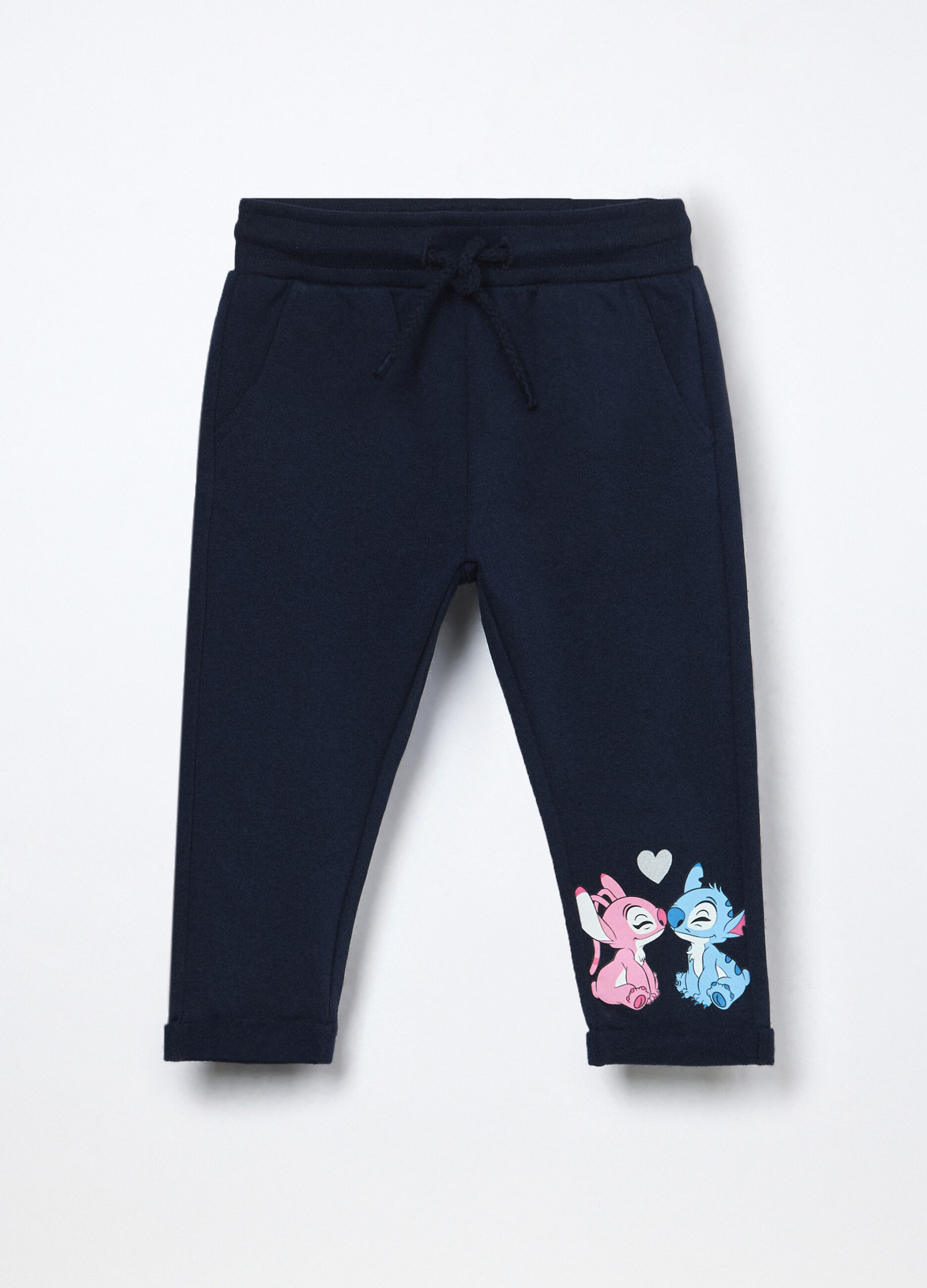 Jogger in french terry di cotone stretch neonata_0