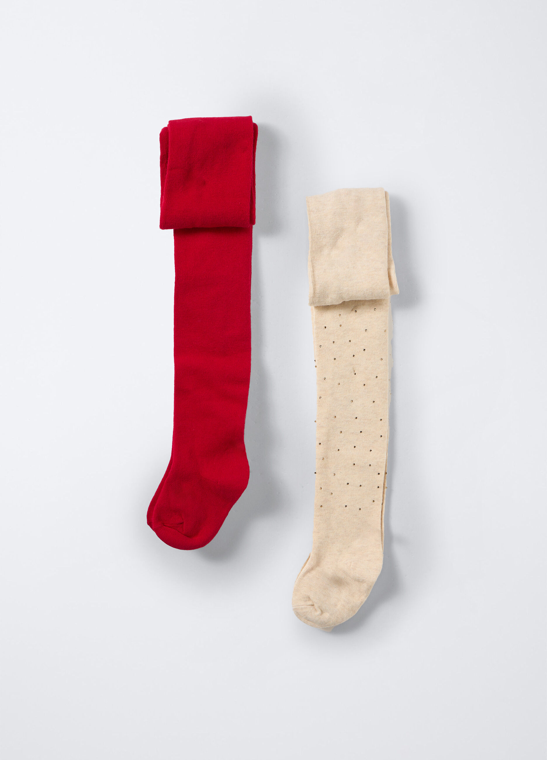 Pack 2 collant misto cotone stretch bambina_0