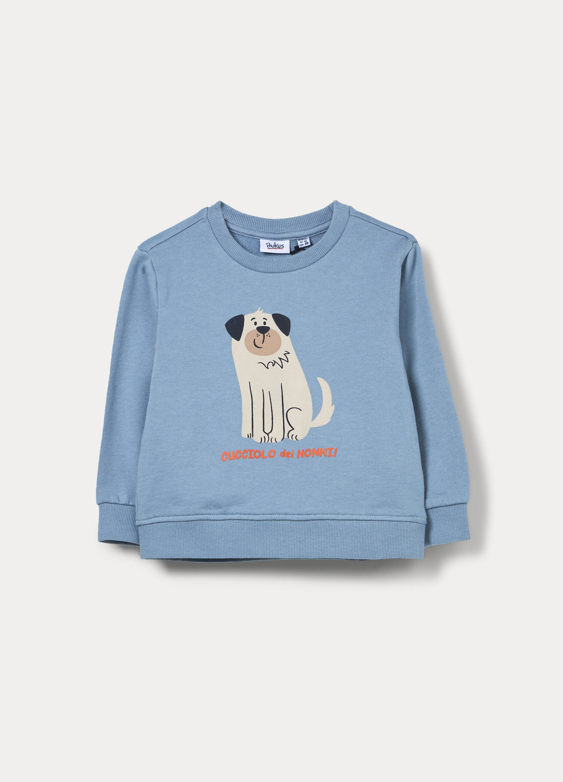 Felpa in french terry di puro cotone bimbo_0