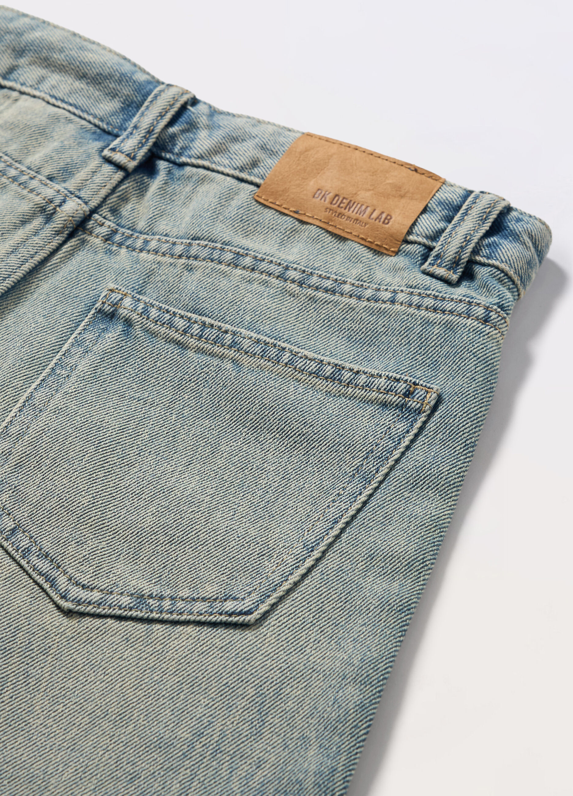 Shorts in denim di misto cotone ragazza_1