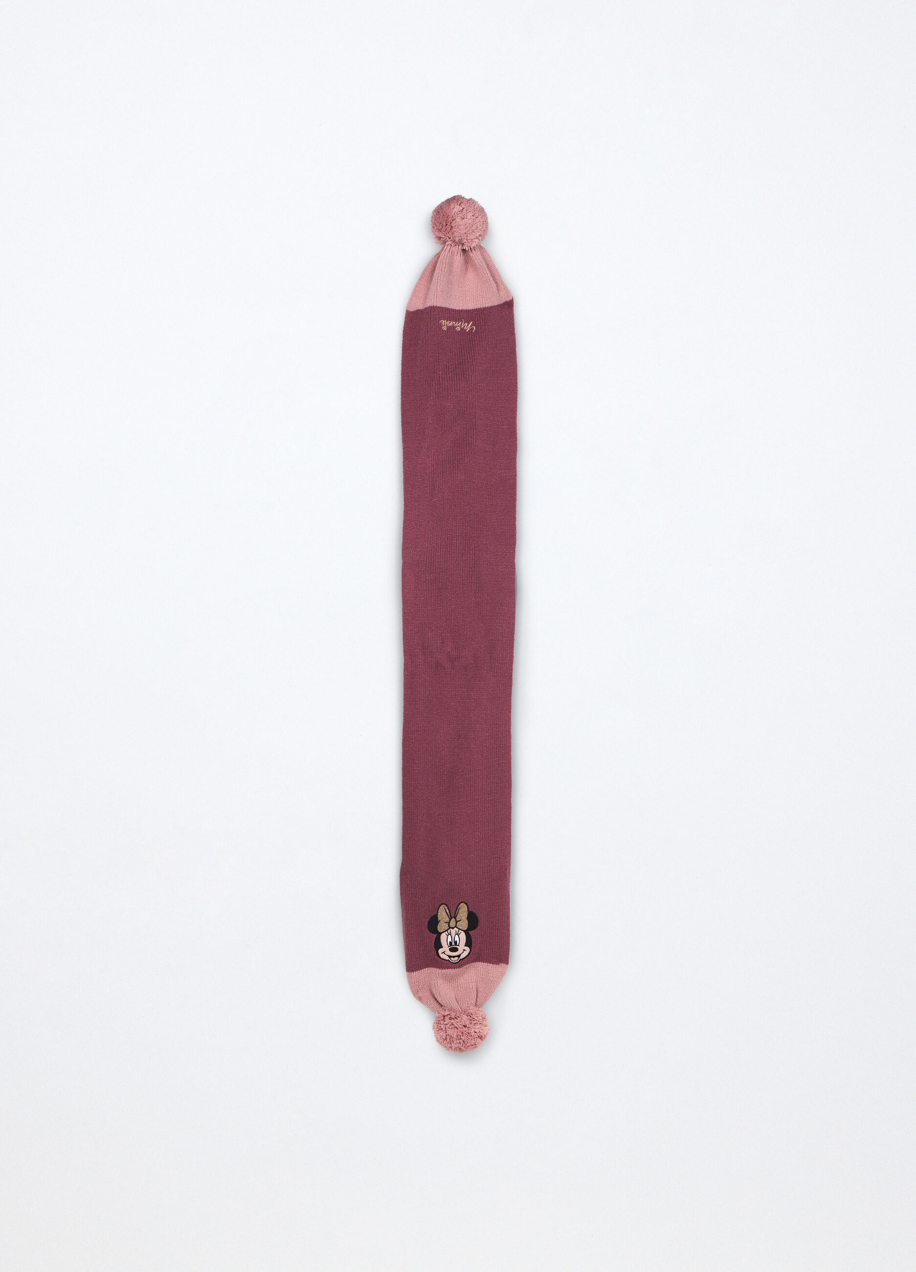 Sciarpa tricot con pon pom _0