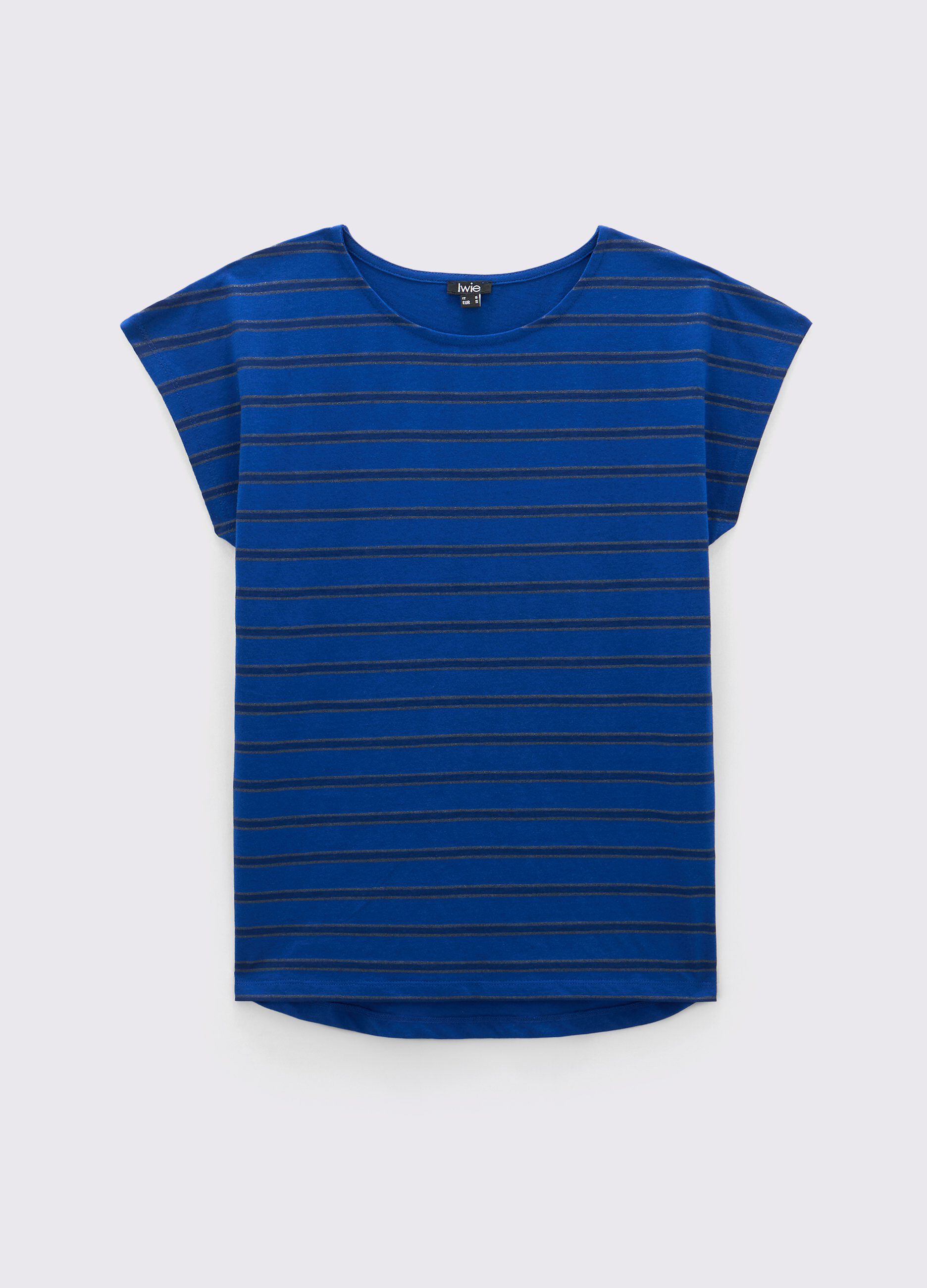 T-shirt in puro cotone a righe donna_0