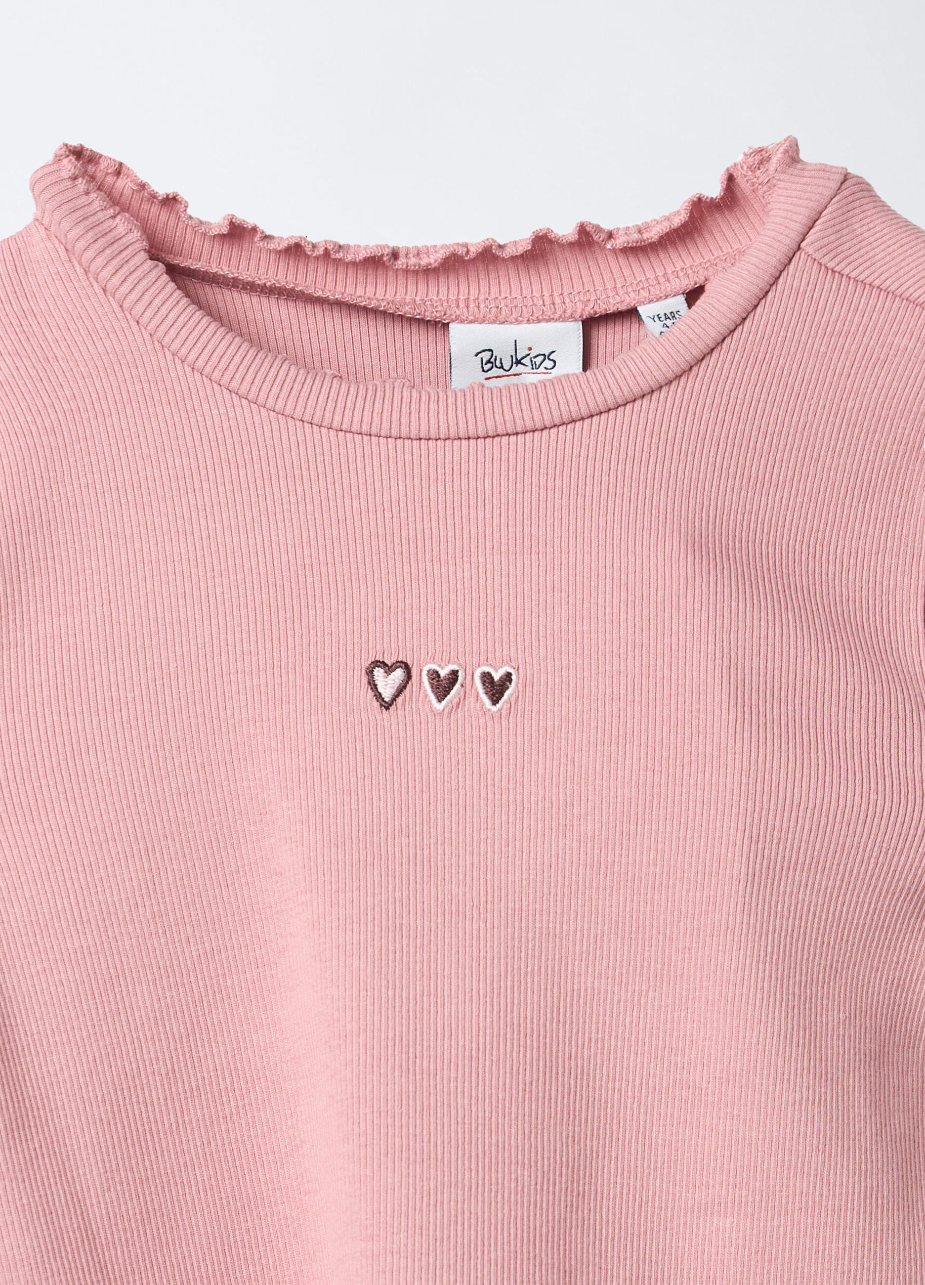 T-shirt in costina di cotone stretch bambina_2