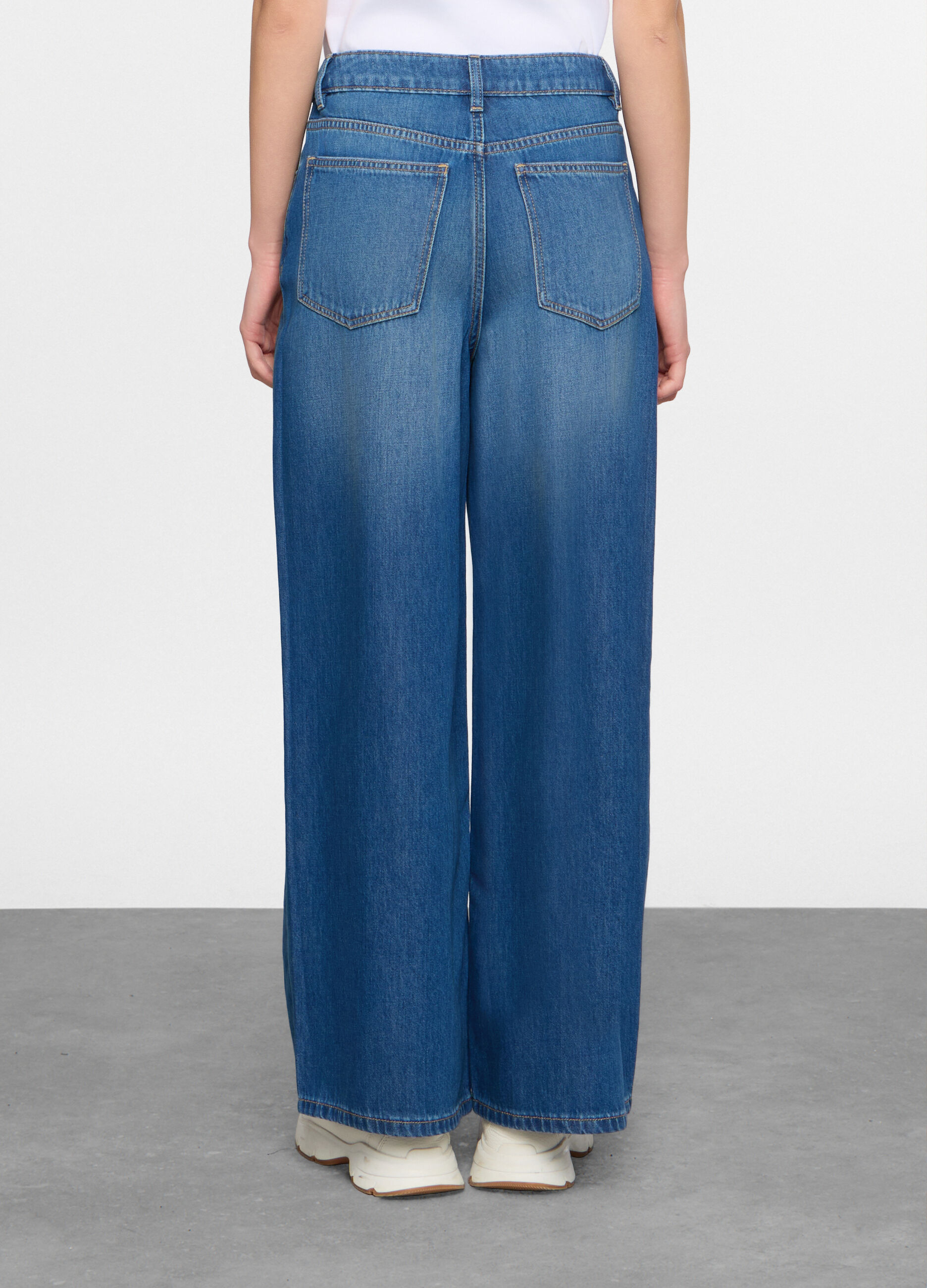 Denim fit Wide leg in cotone misto lyocell donna_2