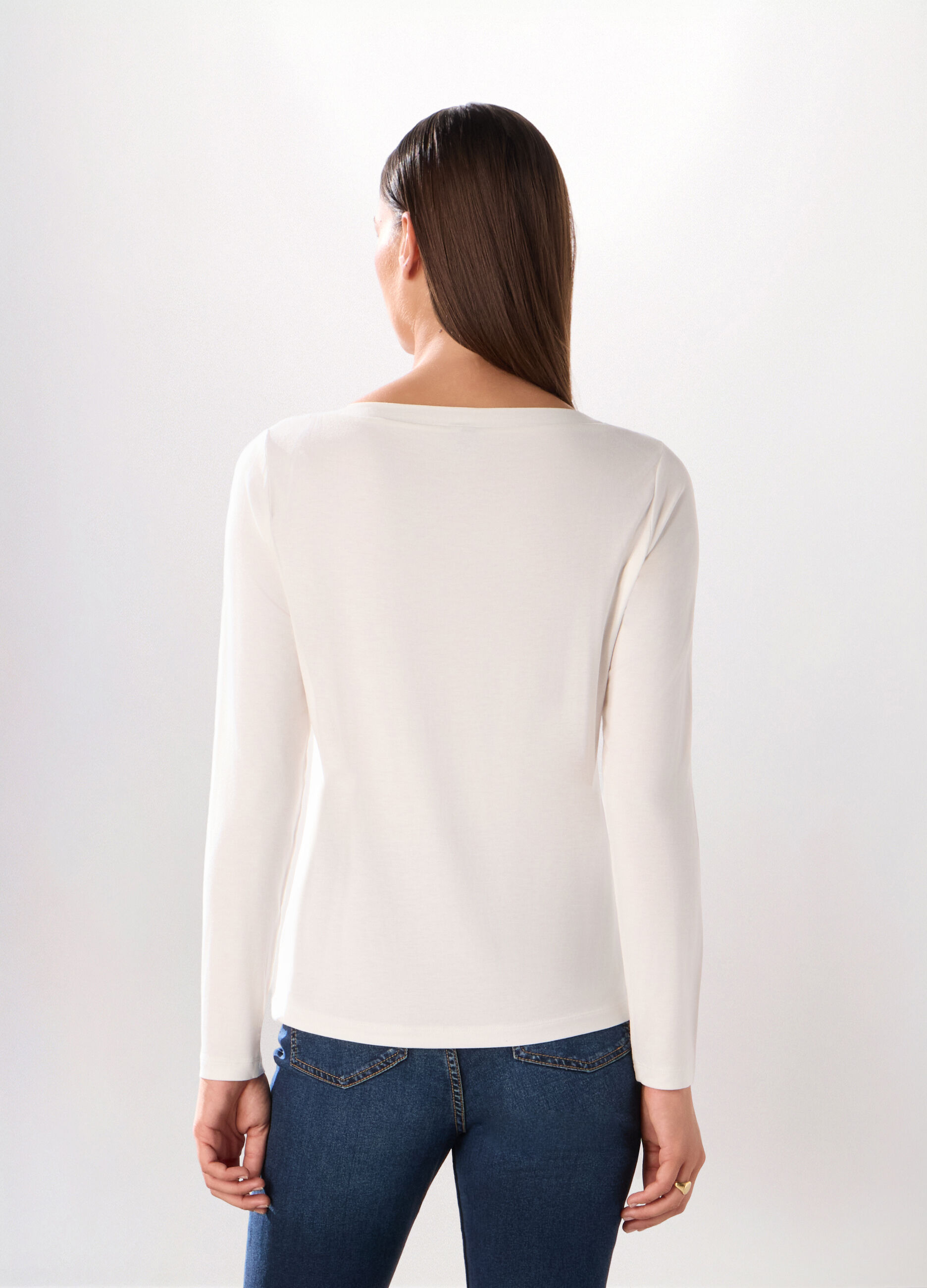 T-shirt in jersey di viscosa stretch donna_1