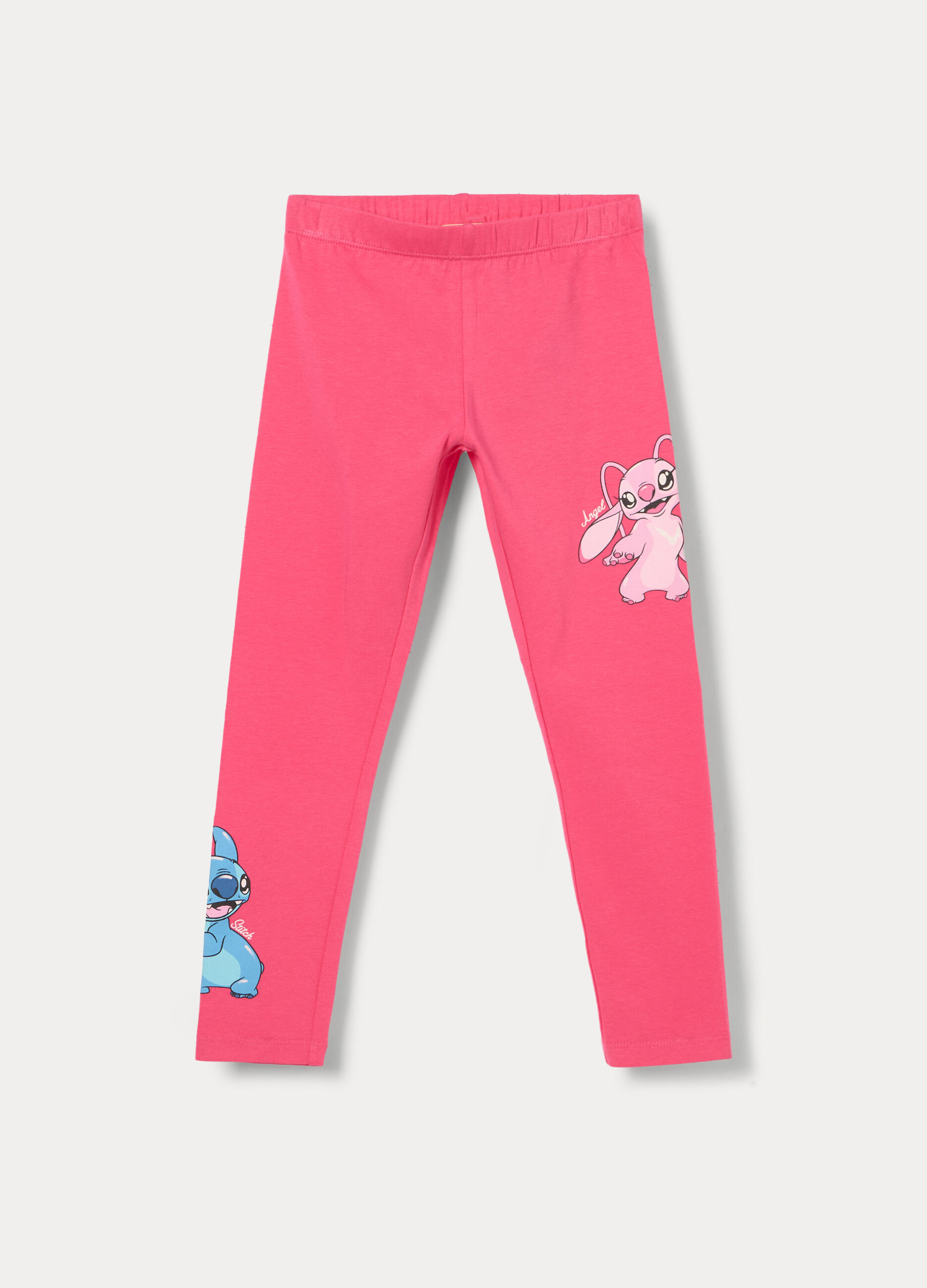 Leggings Stitch in jersey di cotone stretch bambina_0