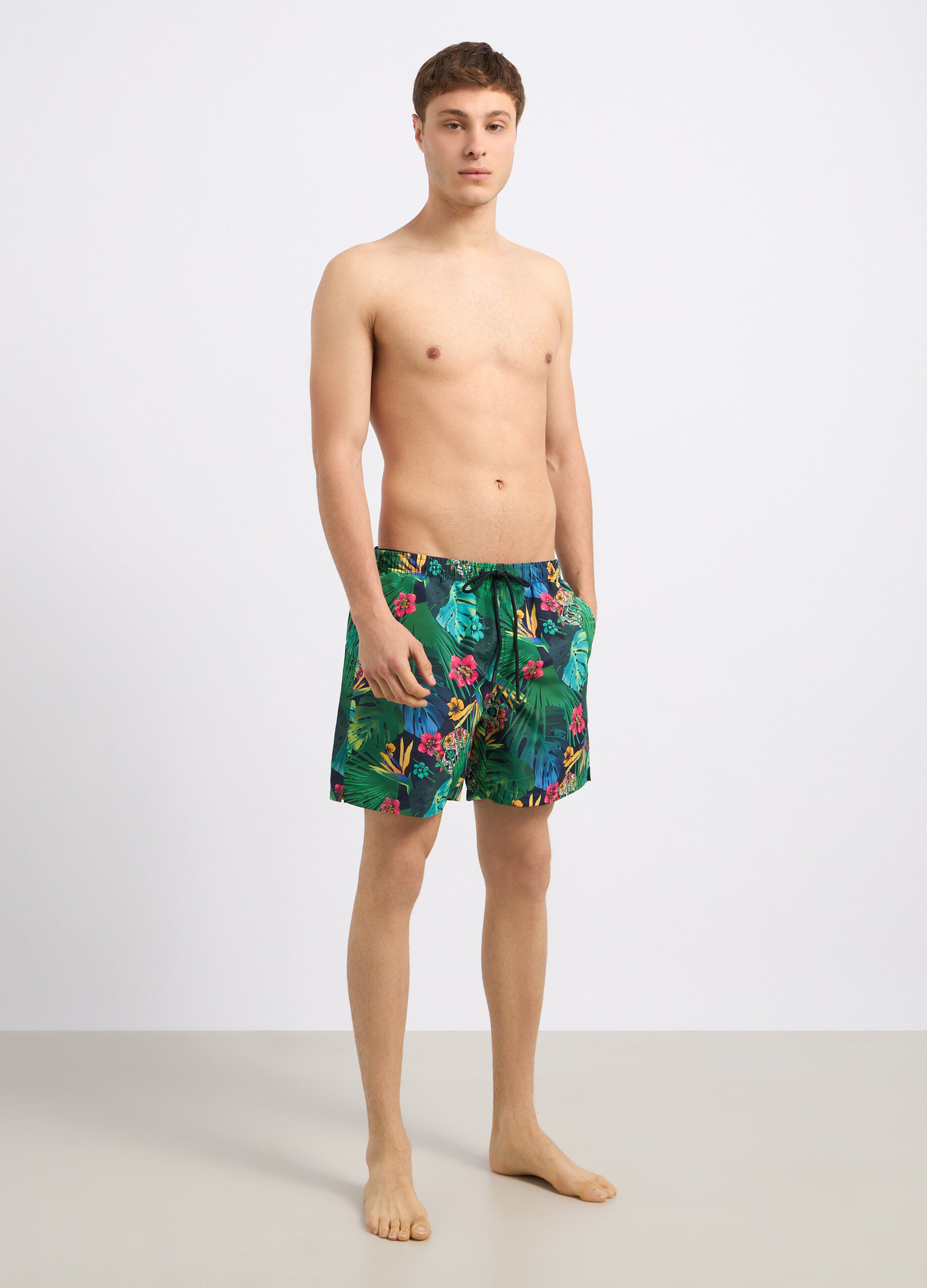 Costume shorts con stampa uomo_0