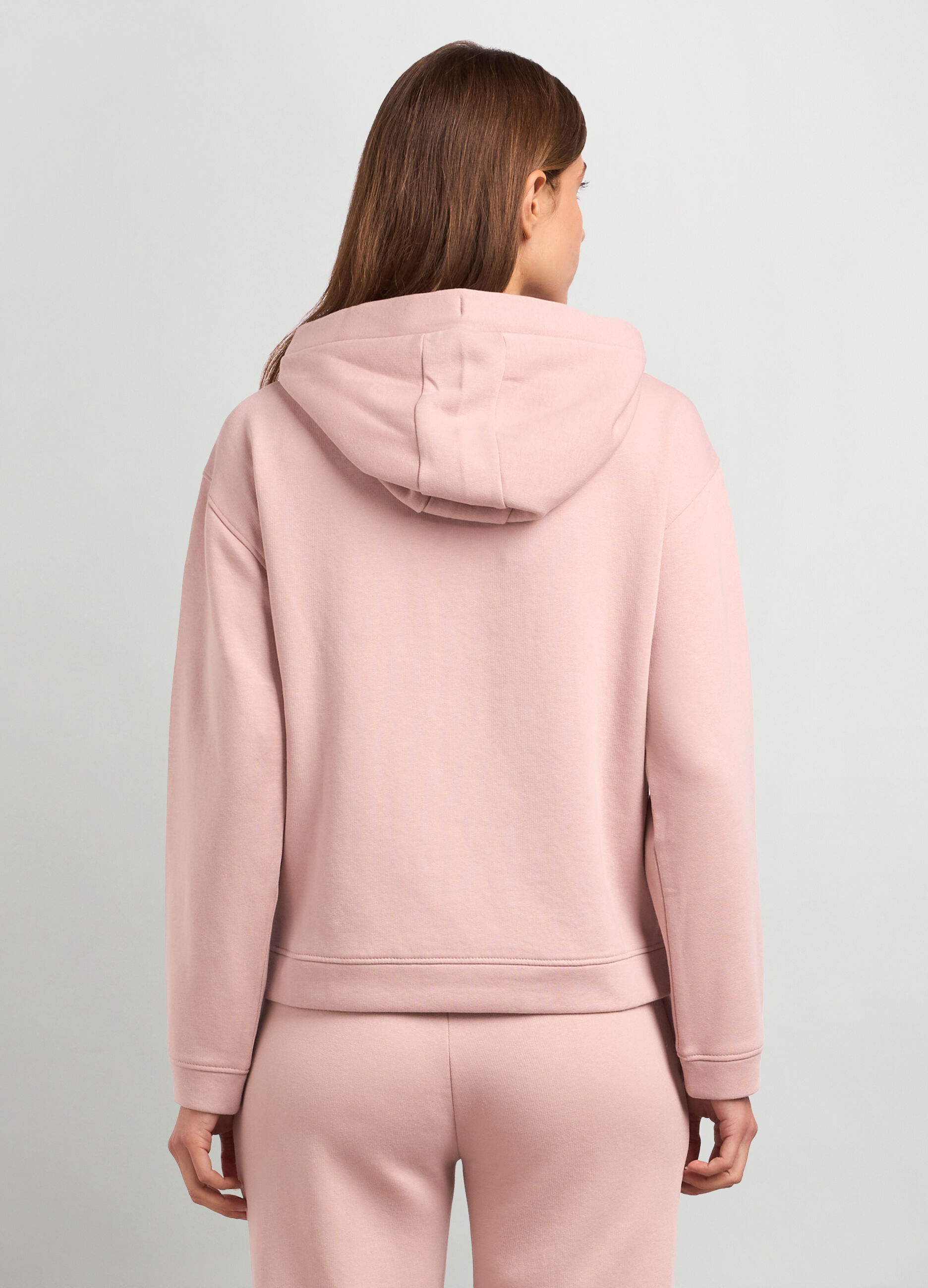 Felpa in misto cotone con cappuccio donna_1