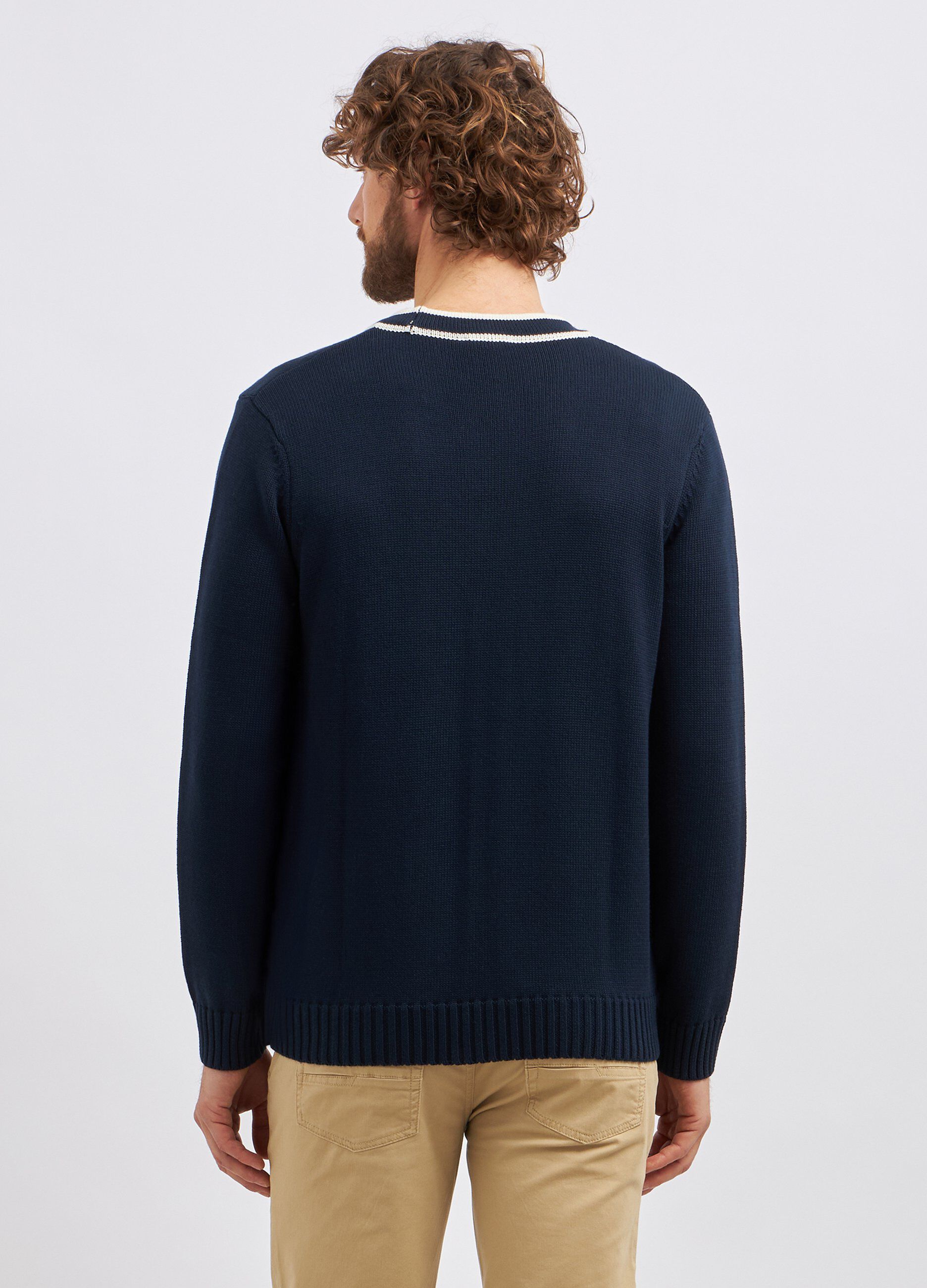 Cardigan tricot in puro cotone uomo_1