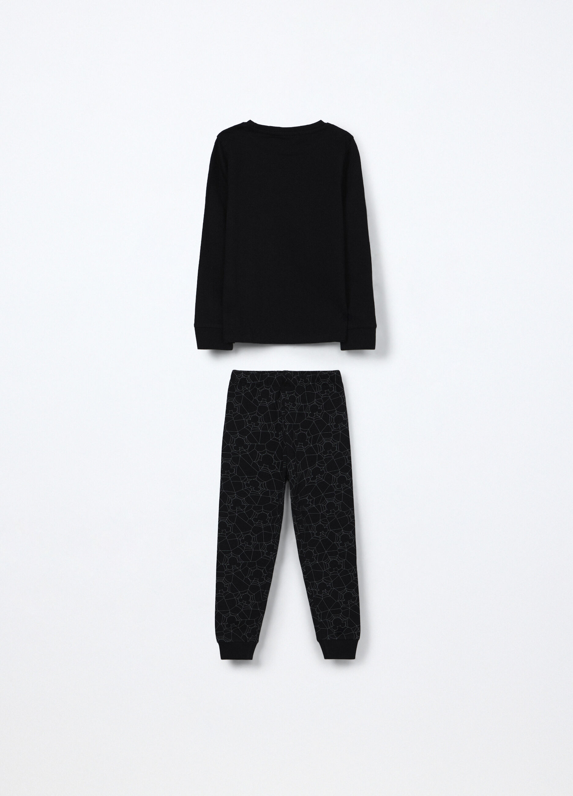Set pigiama lungo in interlock di puro cotone bambina_1