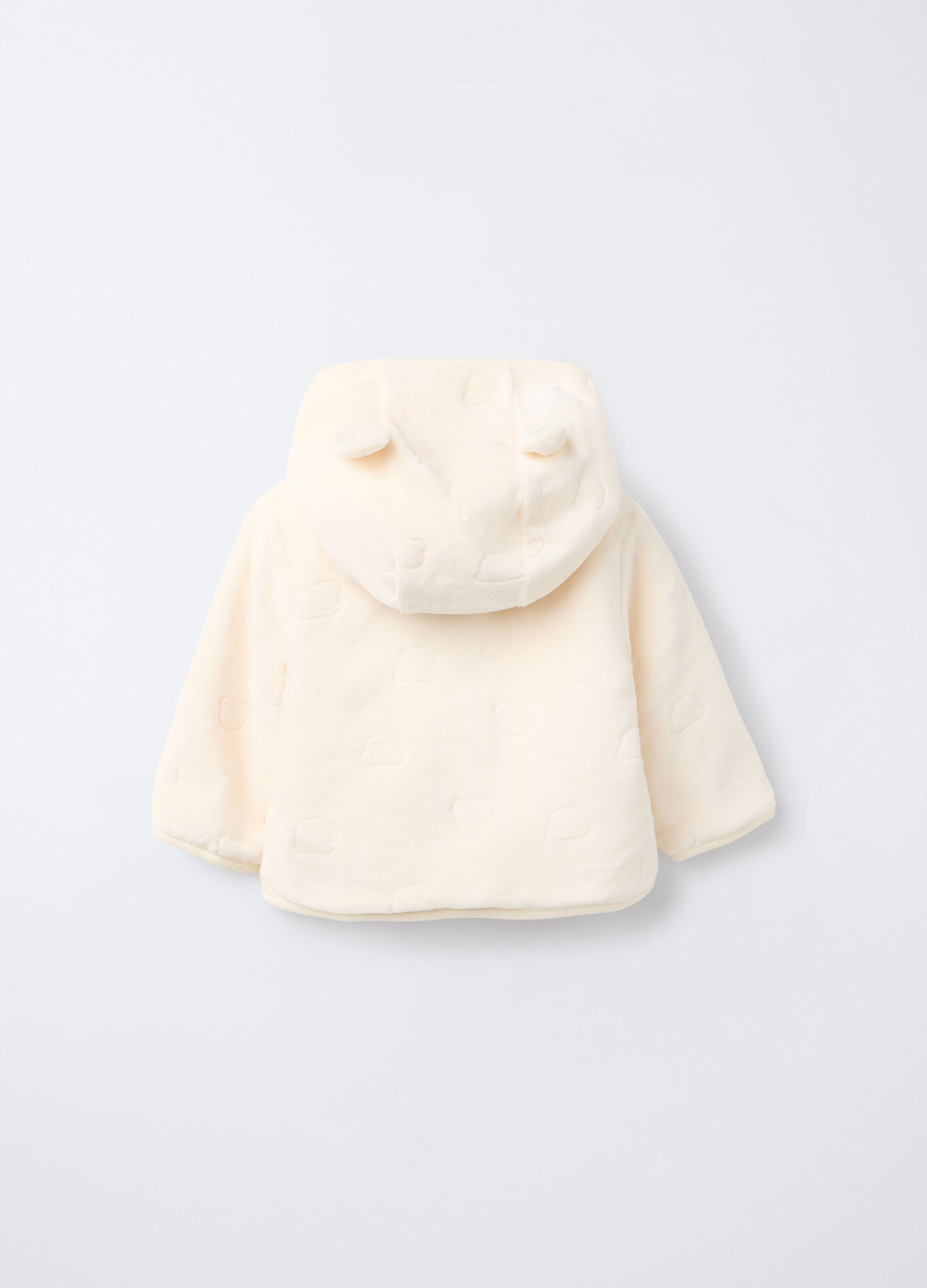 Giacca con cappuccio misto cotone velour