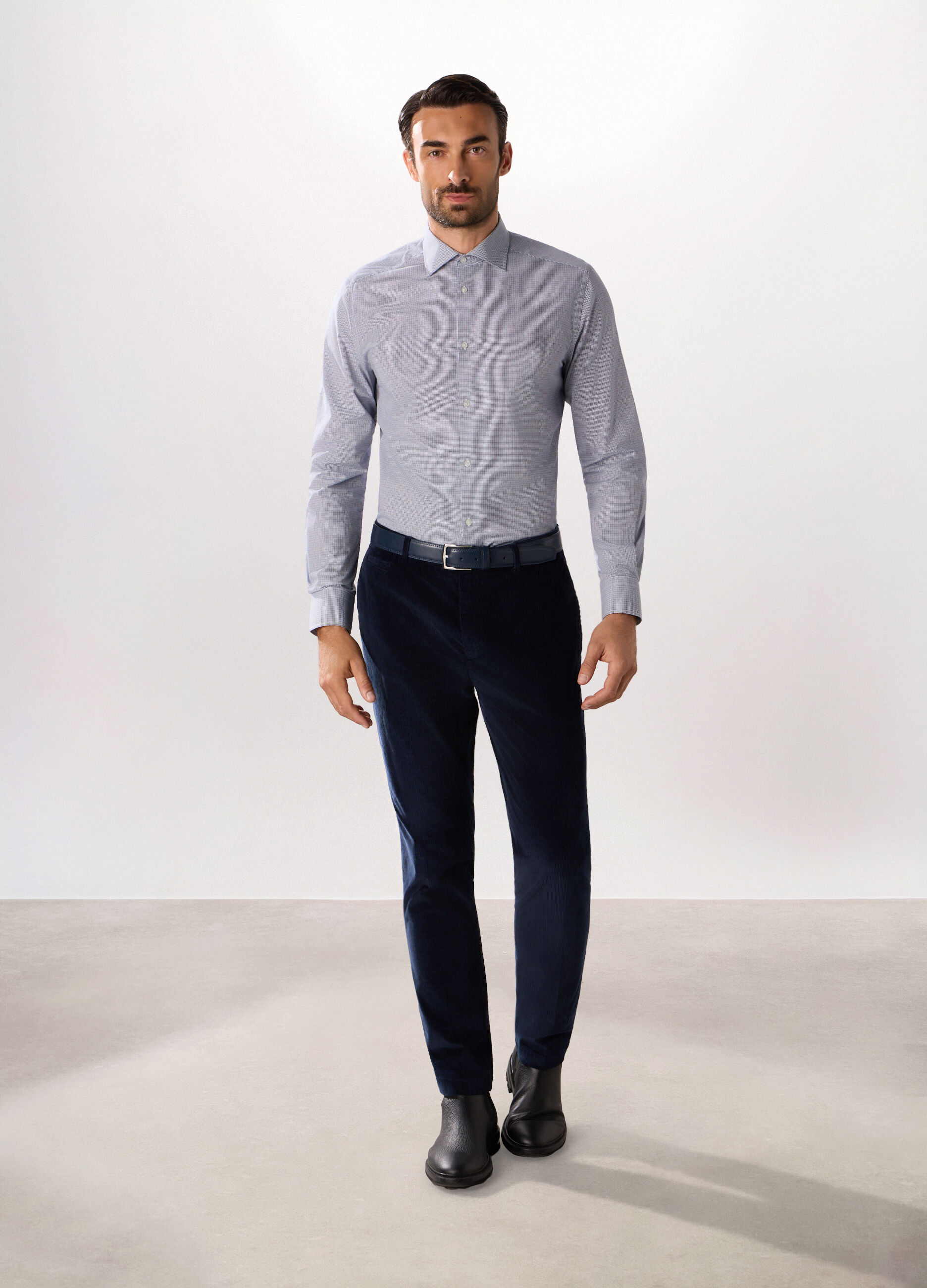 Pantalone in velluto a coste di cotone stretch uomo_0