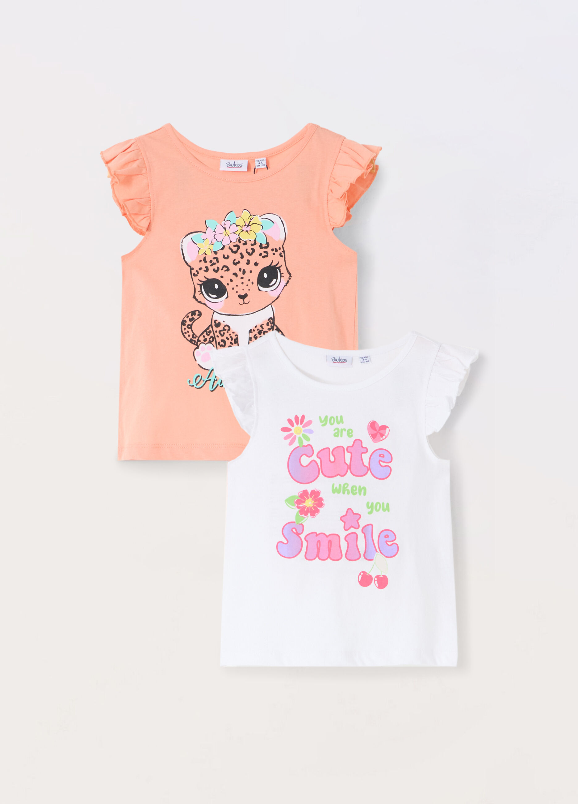 Pack 2 canotte con rouches bambina_0