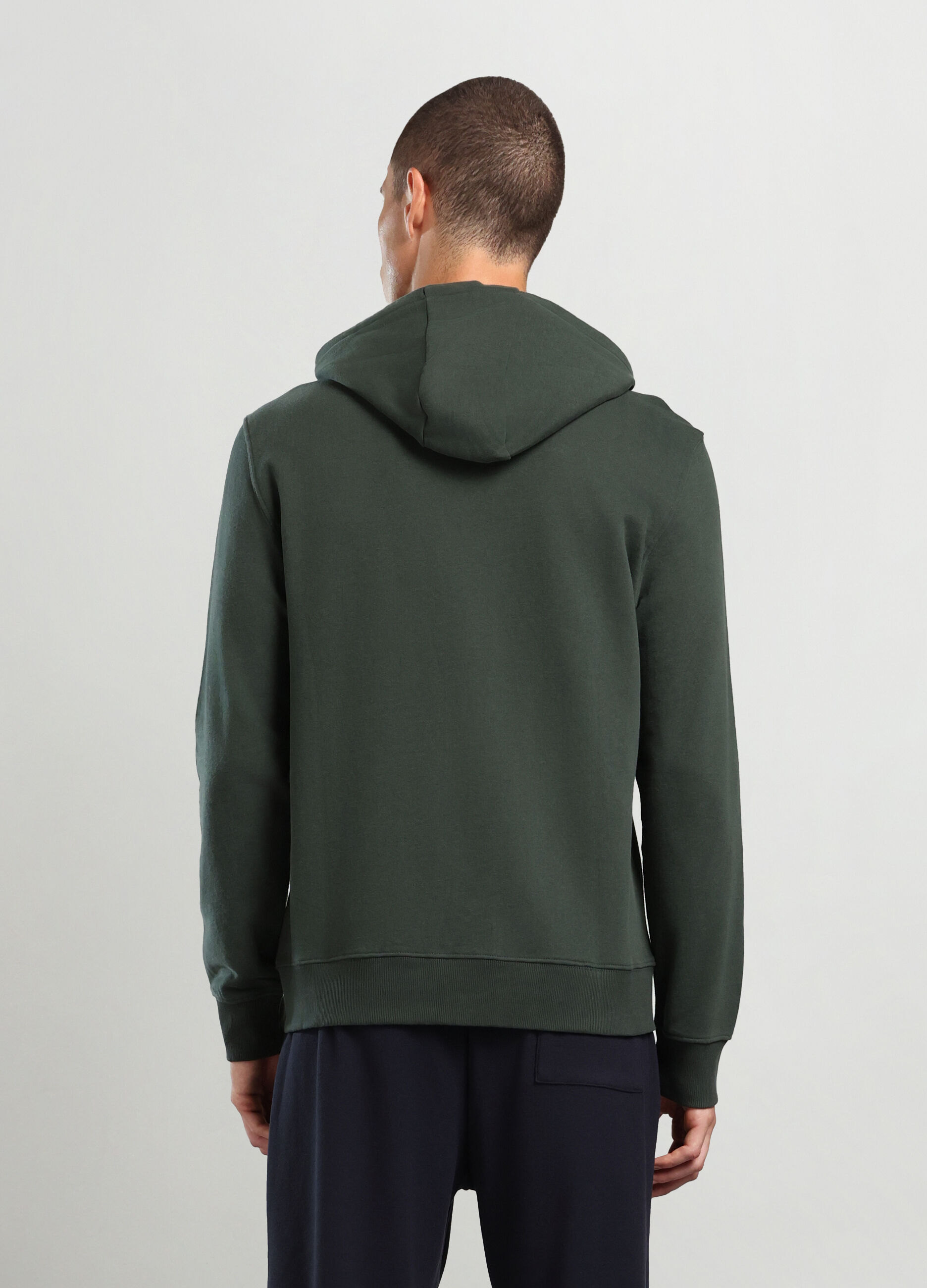 Felpa con cappuccio in puro cotone uomo_1