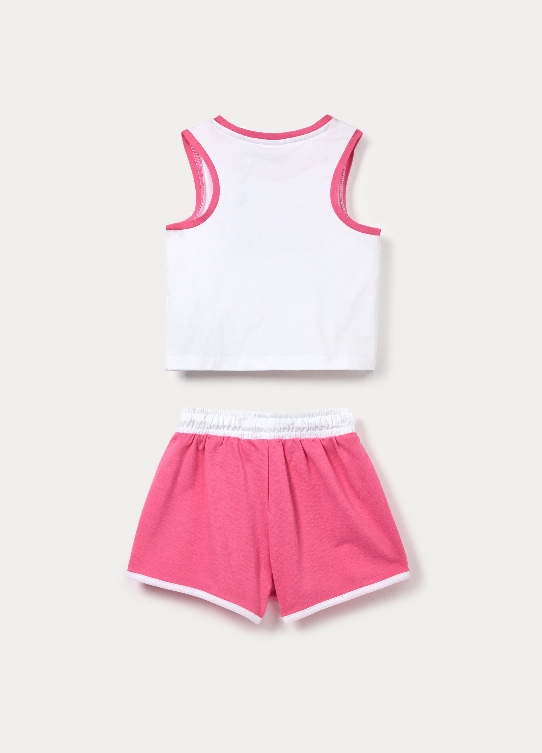 Jogging set in jersey di cotone stretch bambina_1