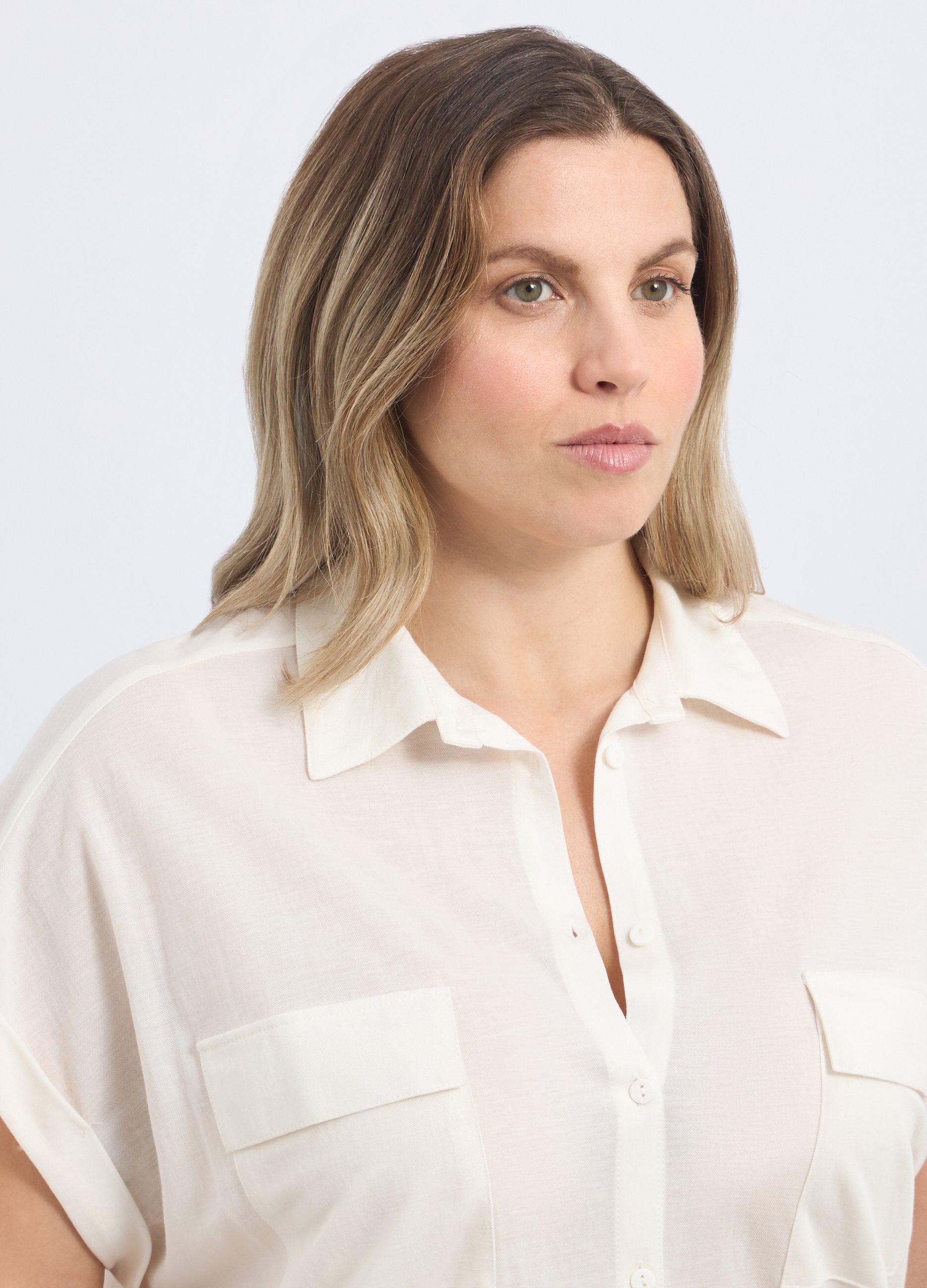 Camicia in misto viscosa piquet donna curvy_2