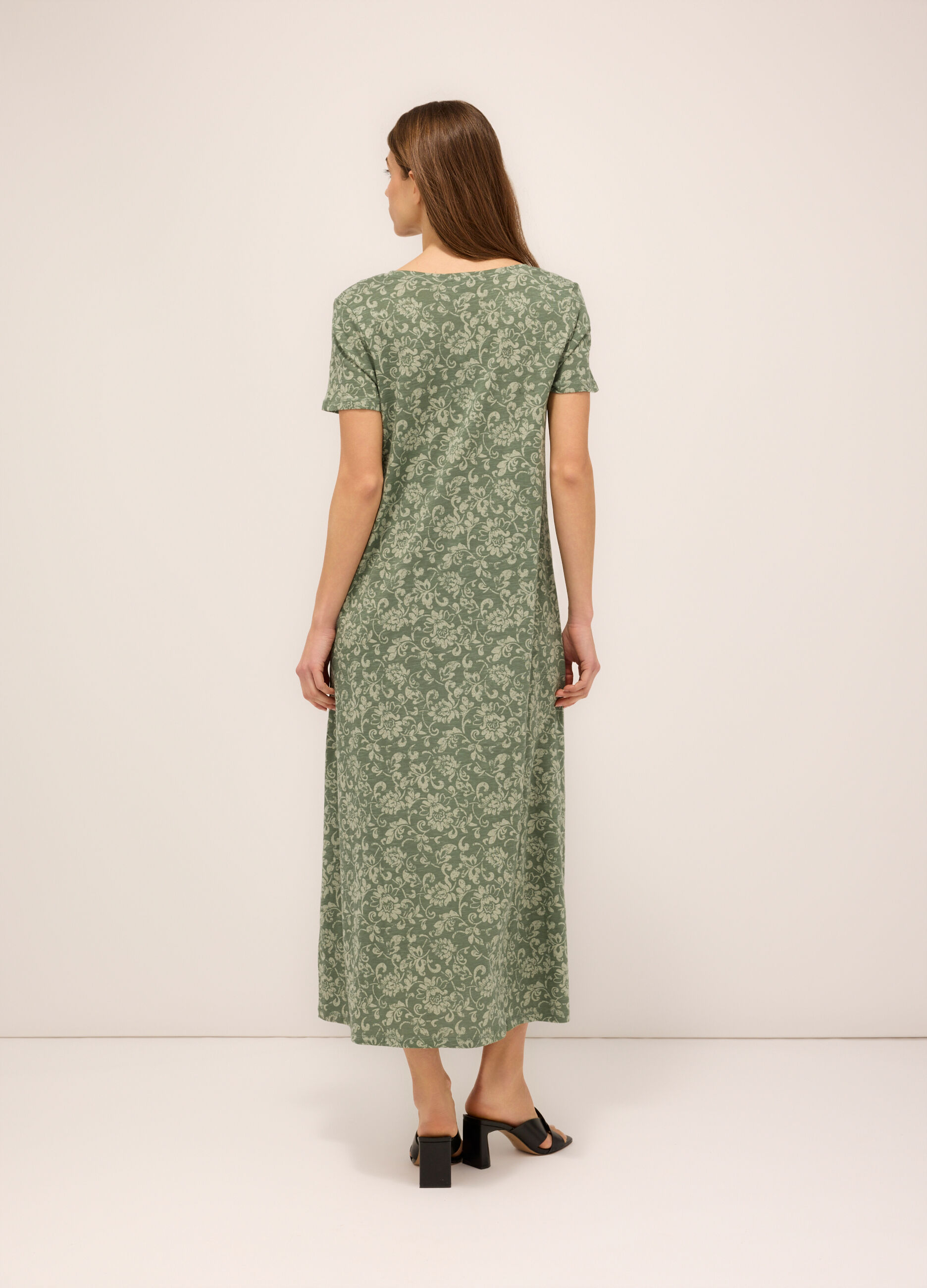 Abito in jersey slub di puro cotone donna