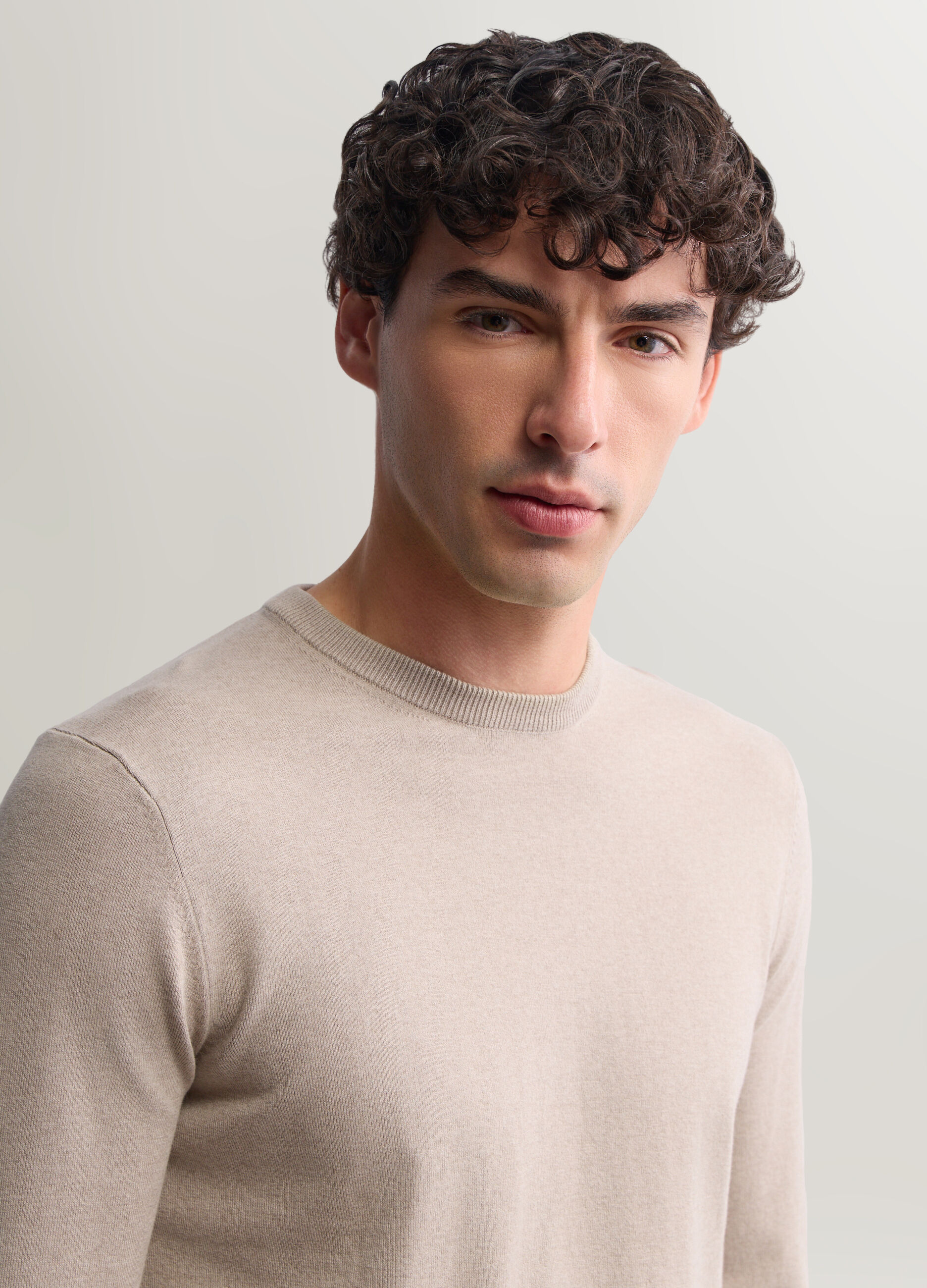 Maglione girocollo in misto cotone uomo