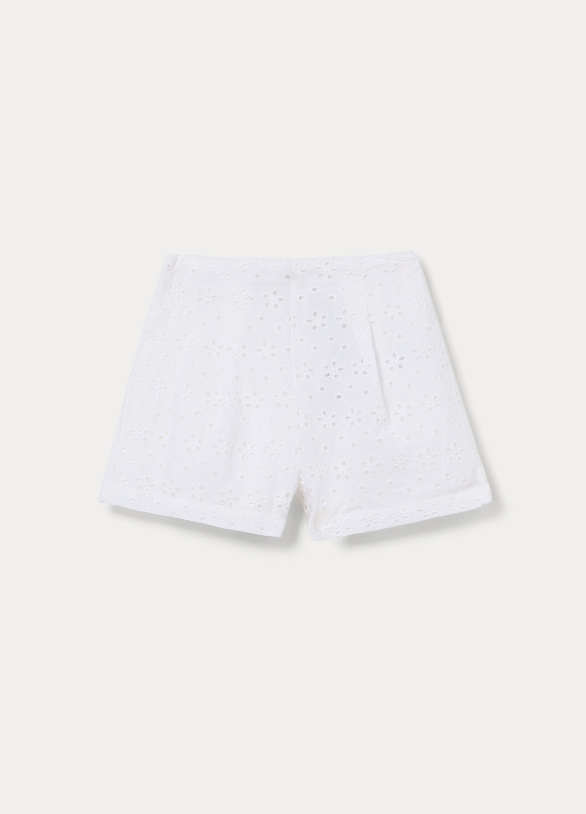 Shorts in puro cotone sangallo _0