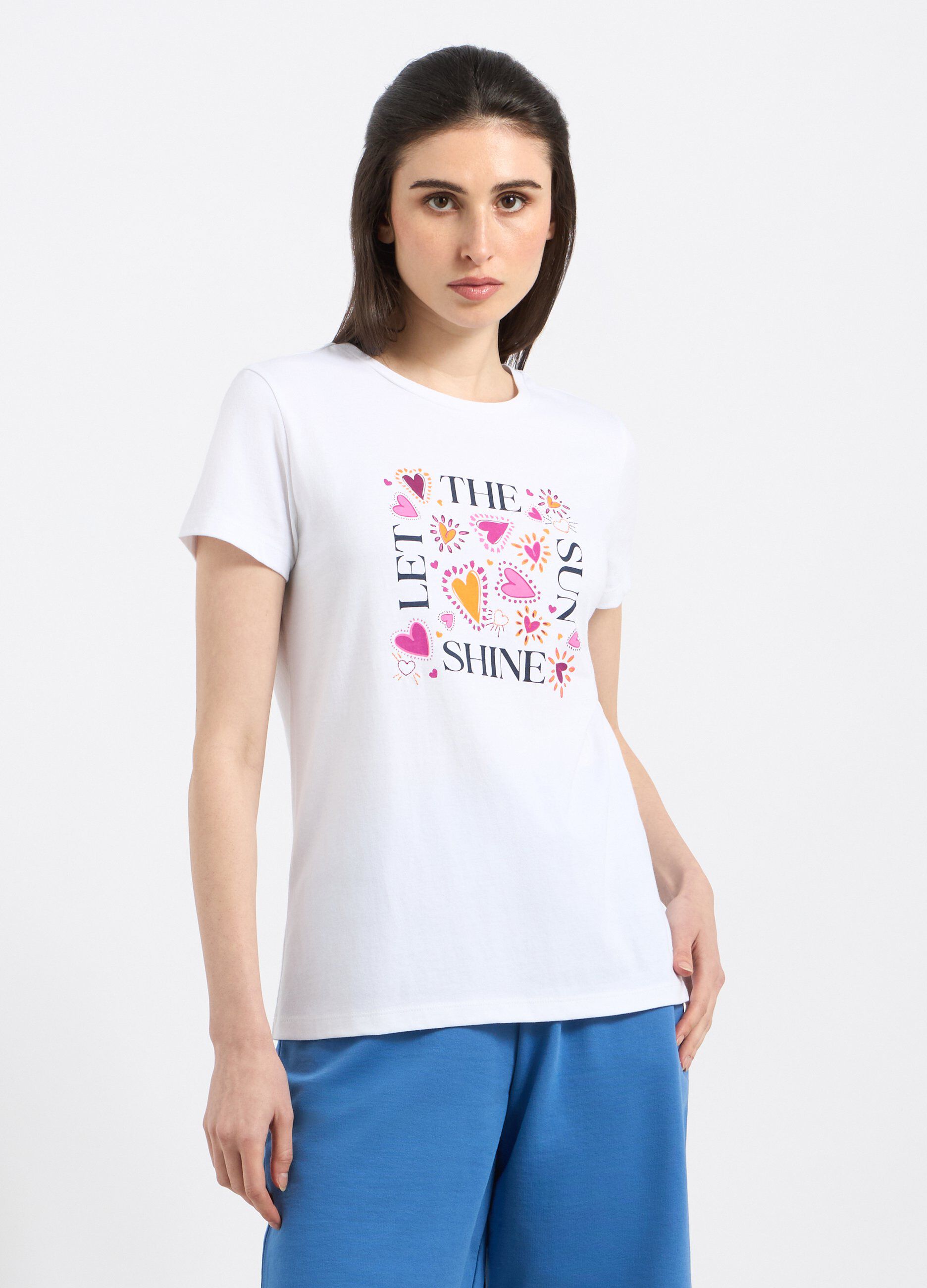 T-shirt in puro cotone donna_0