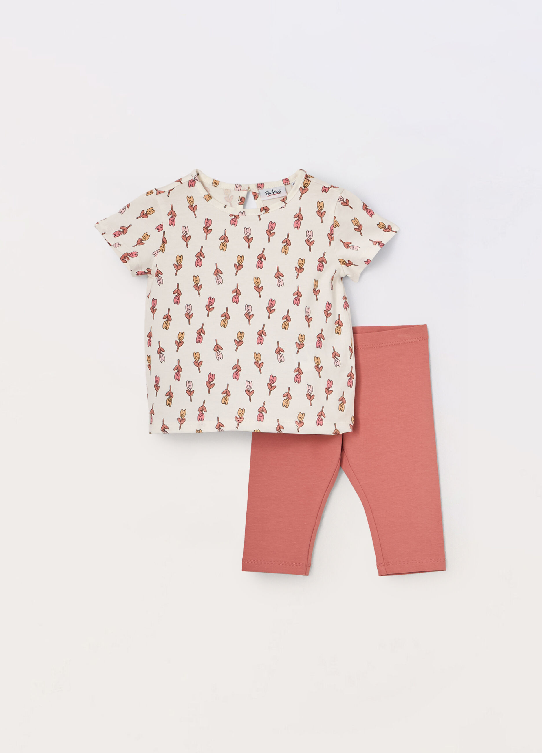 Jogging set in jersey di puro cotone neonata_0
