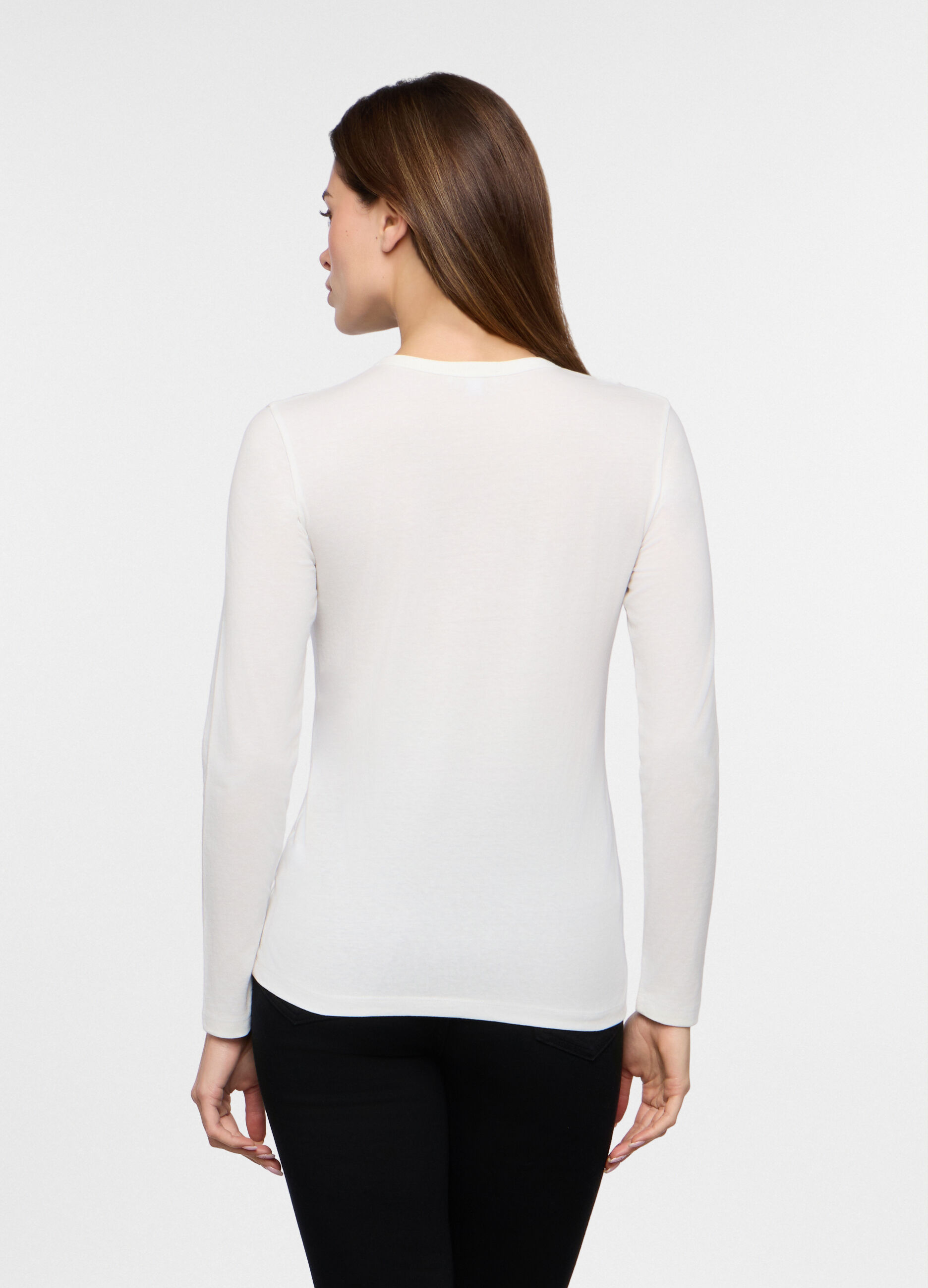 T-shirt in jersey di puro cotone donna_1