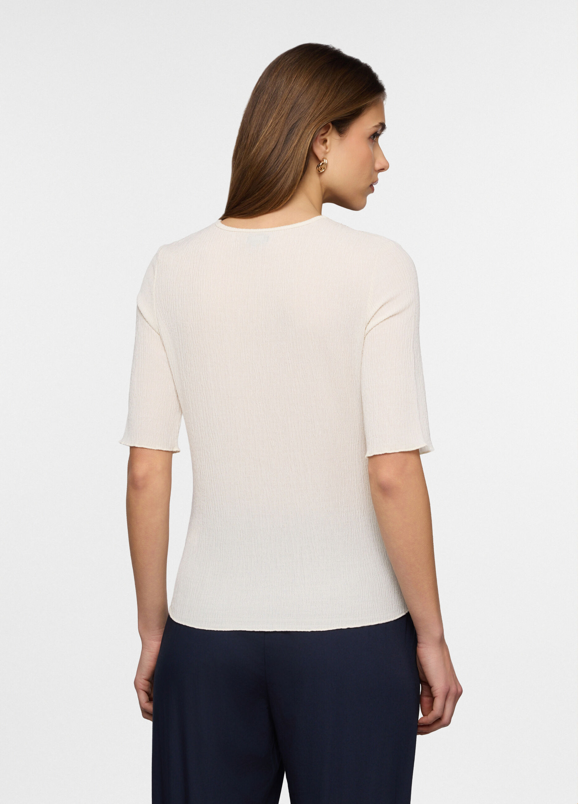 T-shirt girocollo stretch donna_1