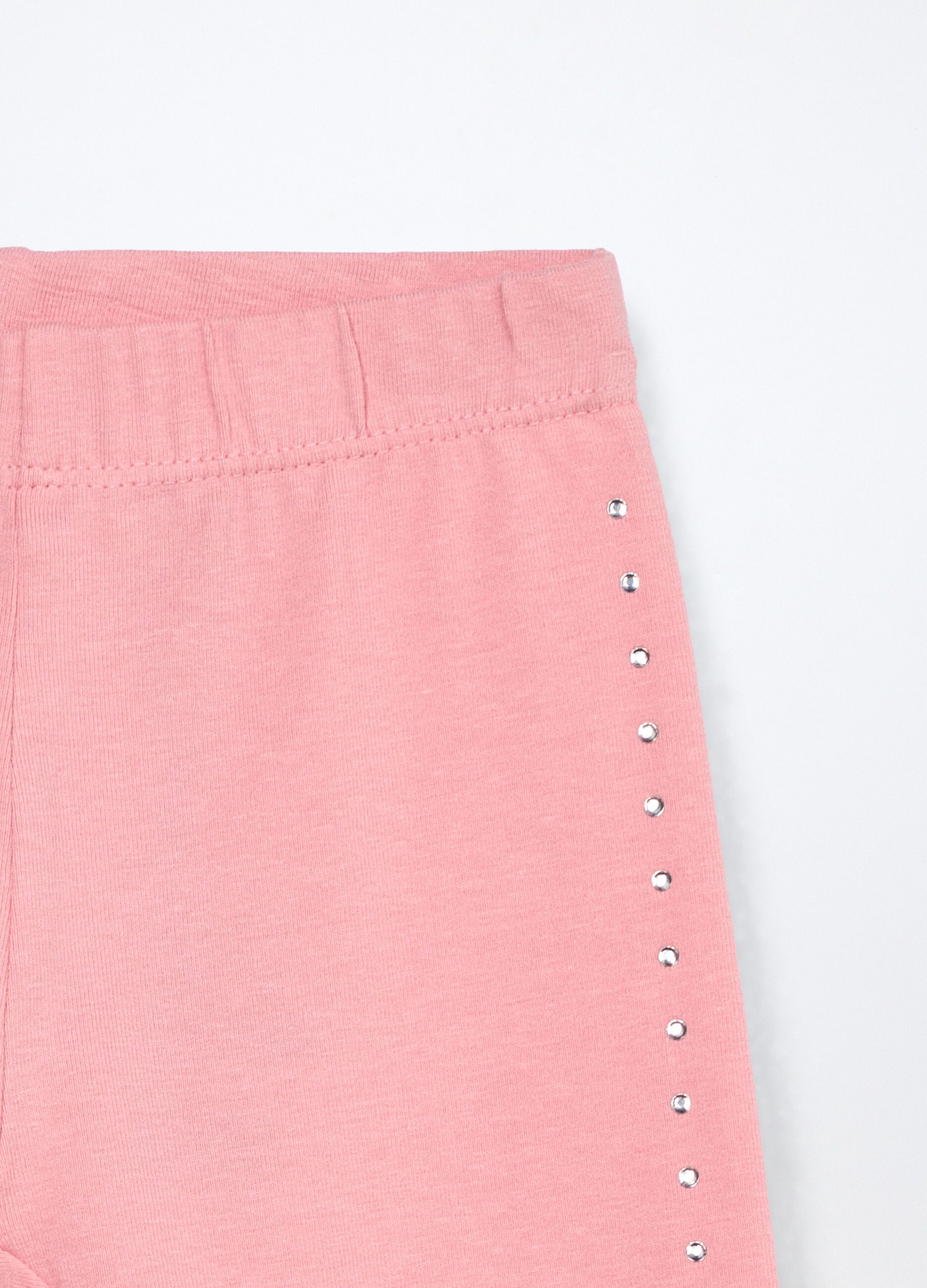 Leggings in jersey stretch con strass neonata_2