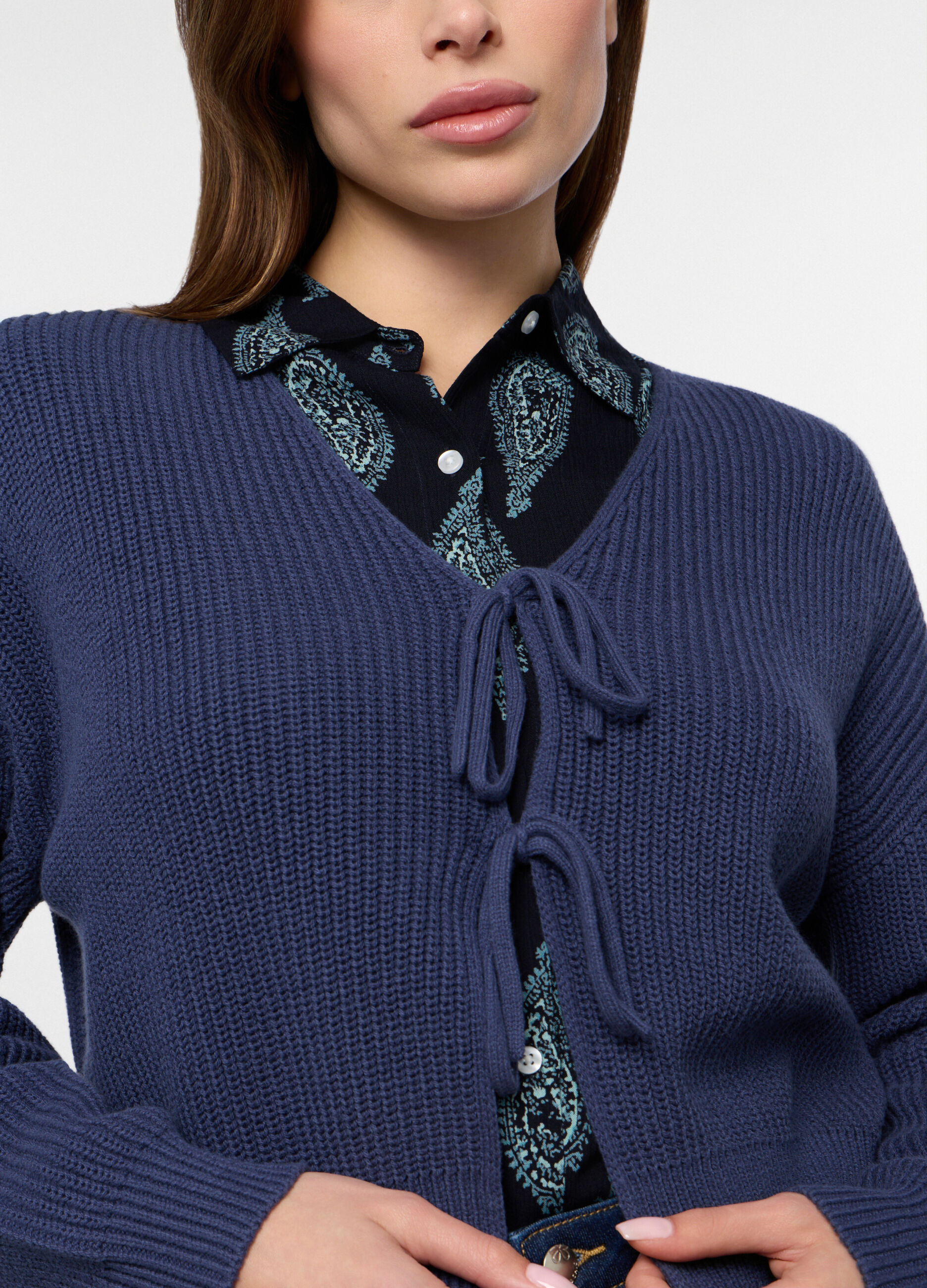 Cardigan tricot misto cotone donna_2