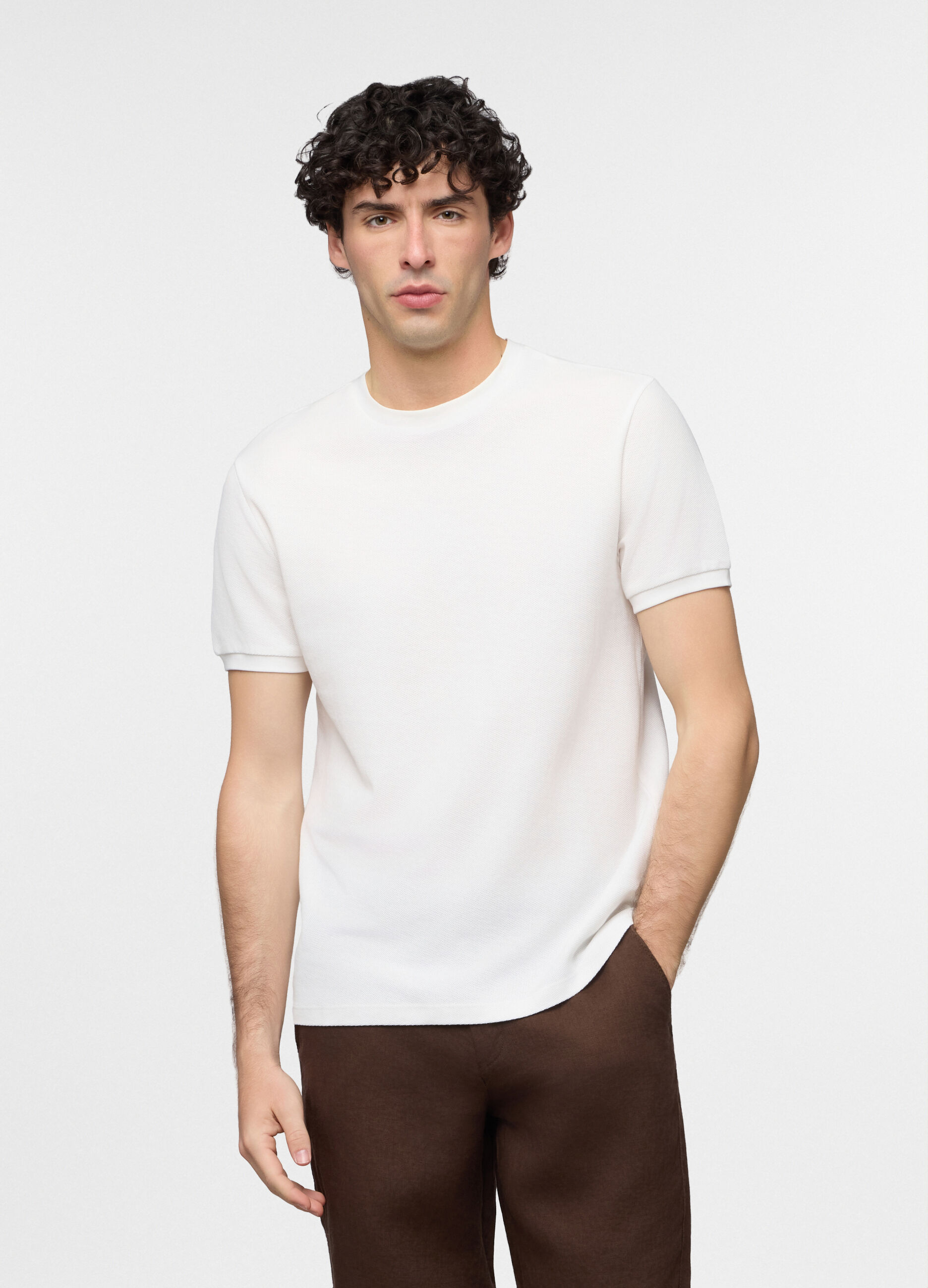 T-shirt in piquet di cotone uomo