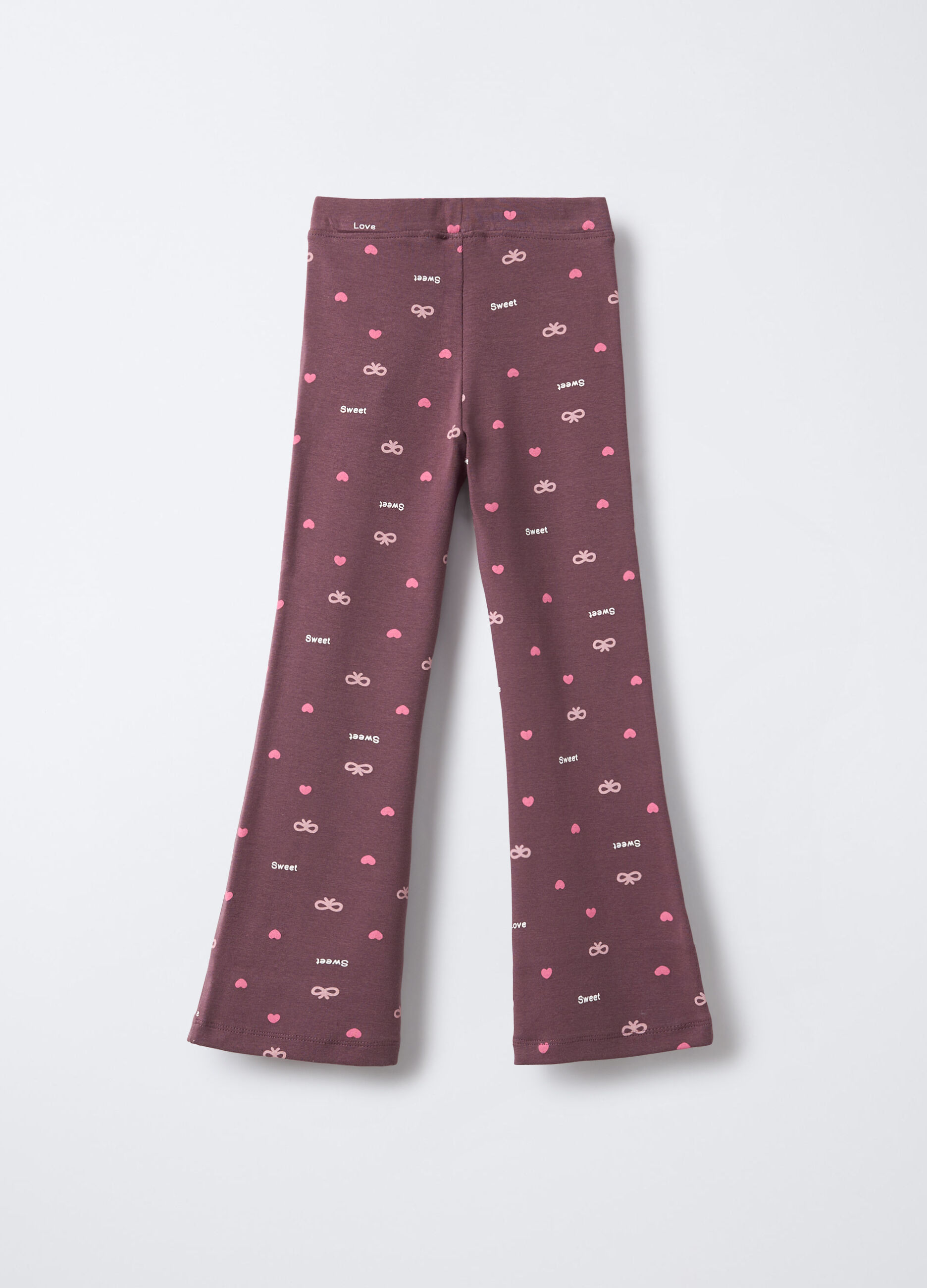 Leggings in costina di cotone stretch Flare Fit bambina_1