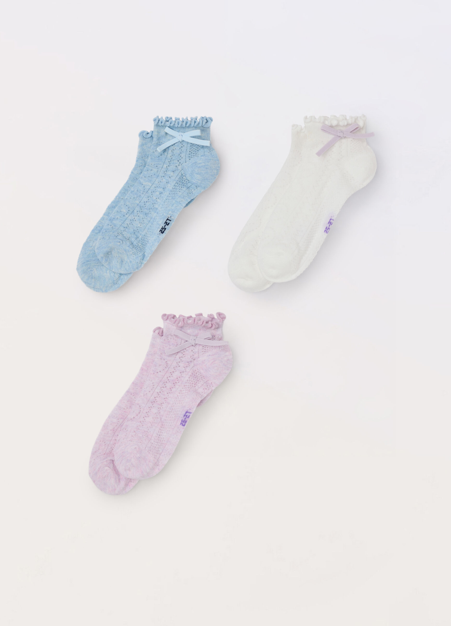 Pack 3 calze corte con fiocco 