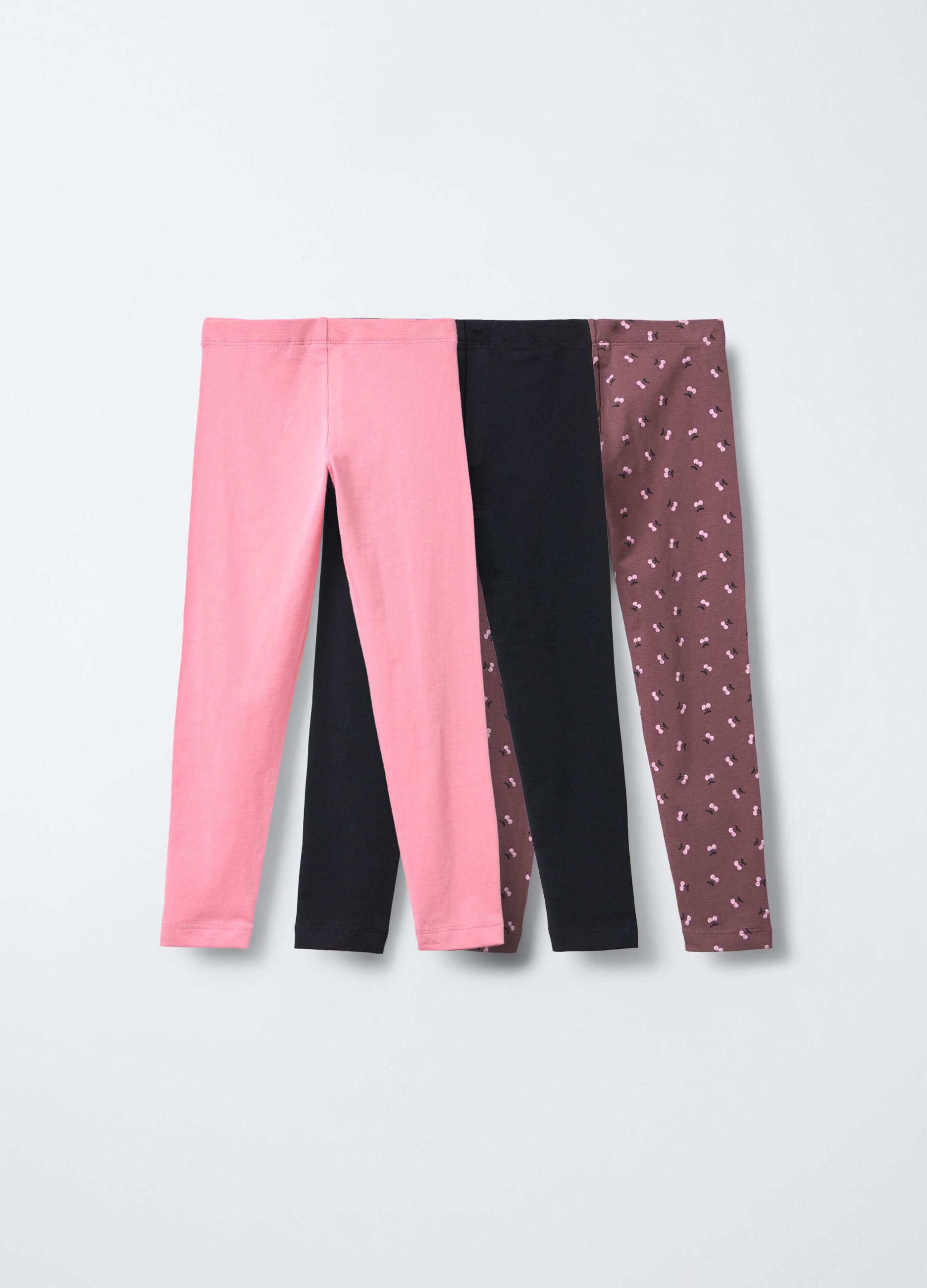 Pack 3 leggings in jersey di cotone stretch Fit Slim bambina_1