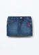 Gonna in denim di puro cotone neonata_0