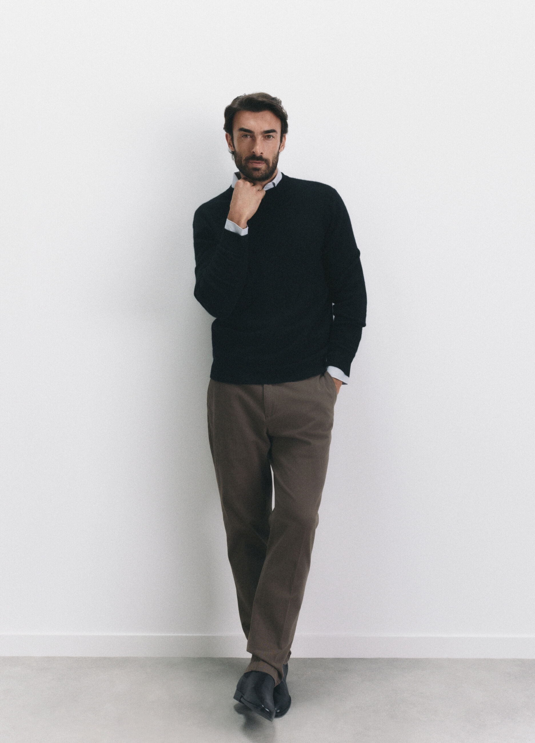 Maglione girocollo in cashmere uomo