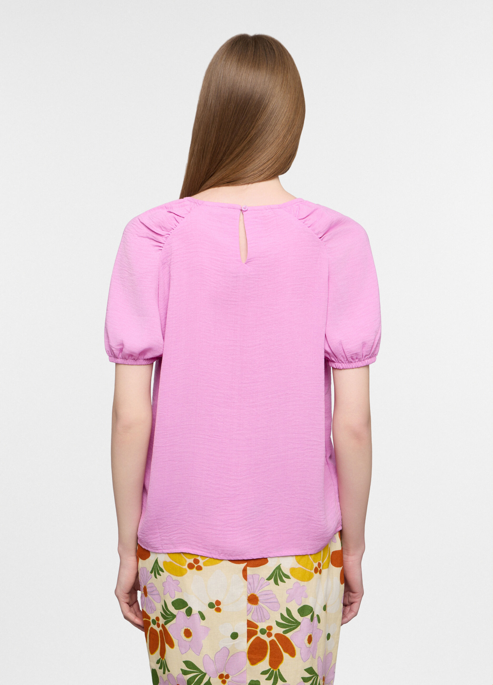 Blusa crepe girocollo donna_1