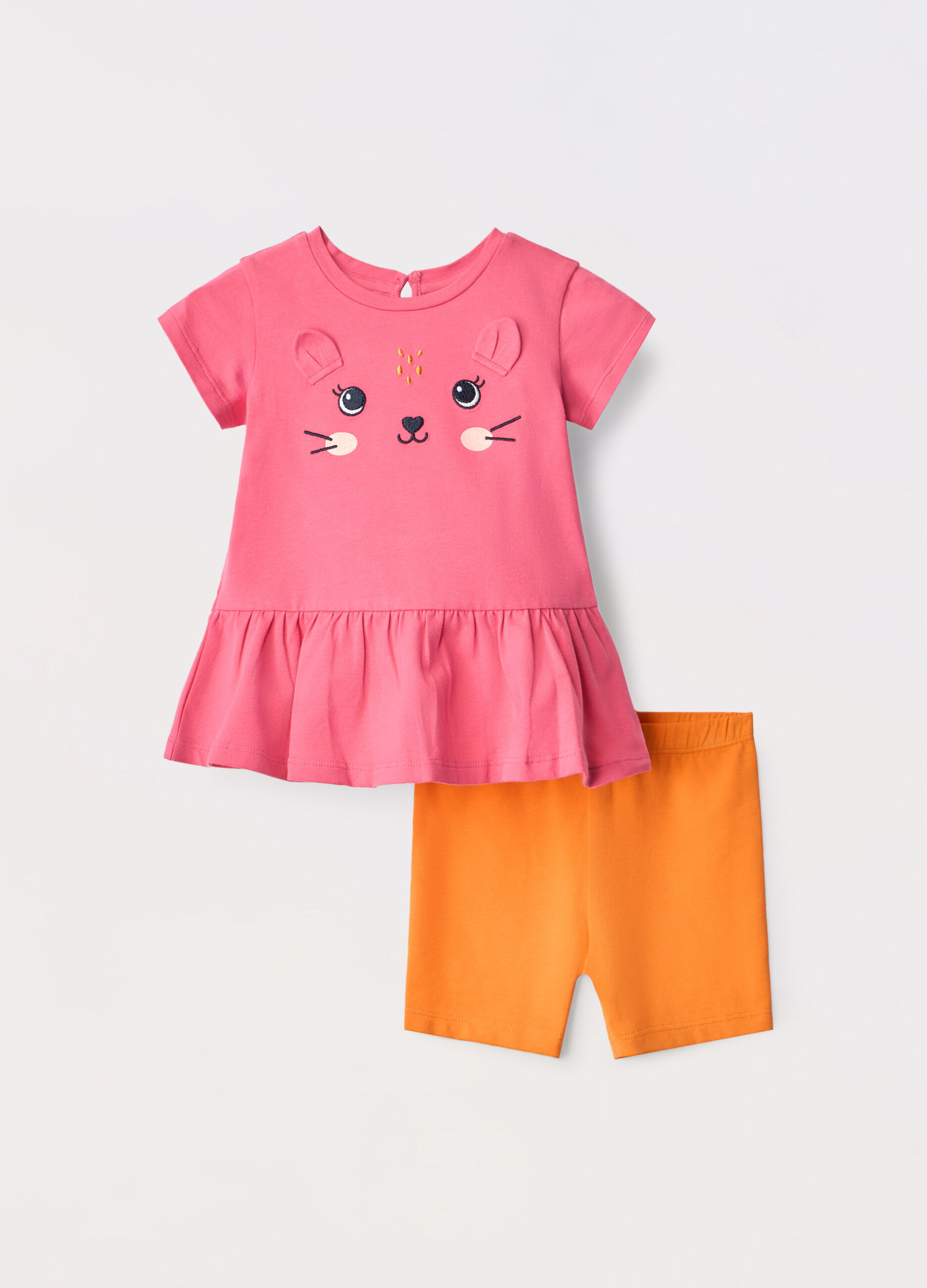 Jogging set in jersey di puro cotone neonata_0