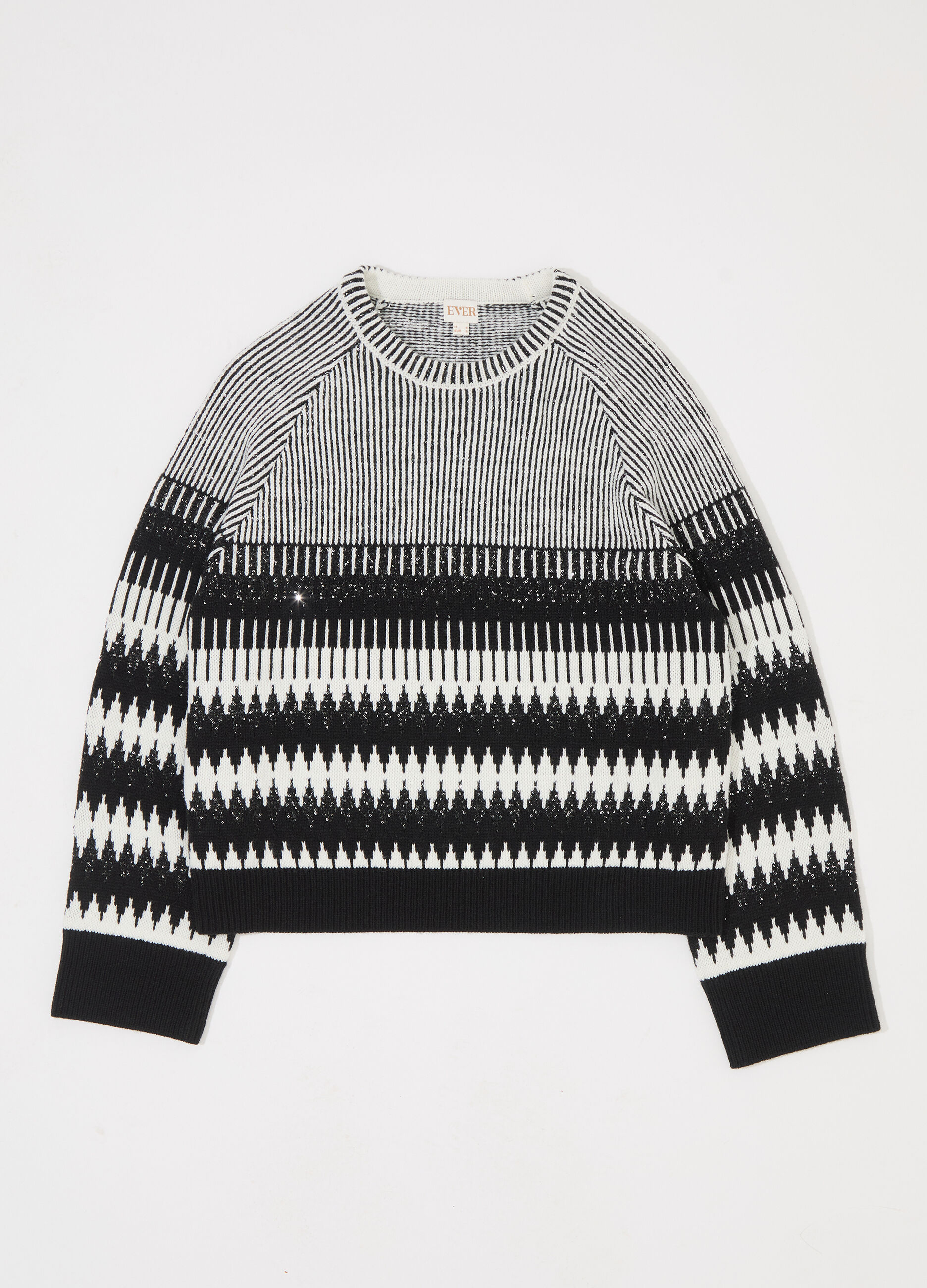 Maglione misto lana con paillettes donna_4