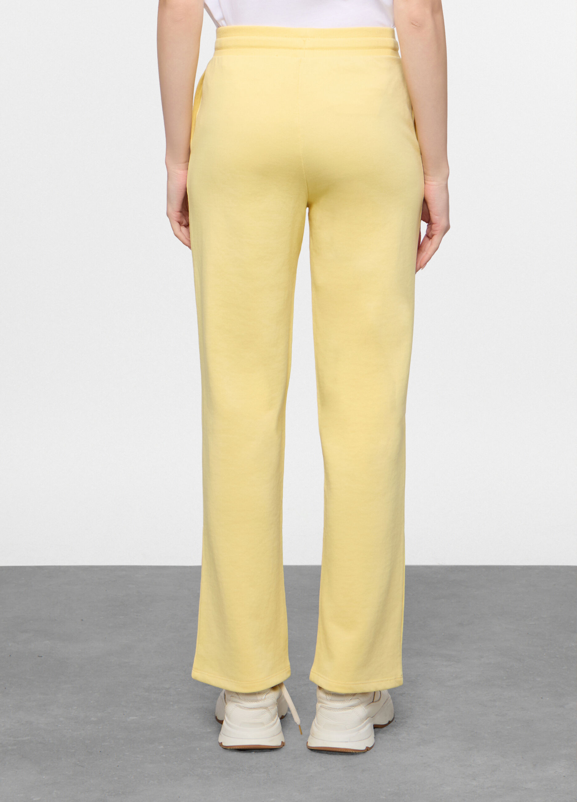 Jogger wide leg in french terry stretch donna_1