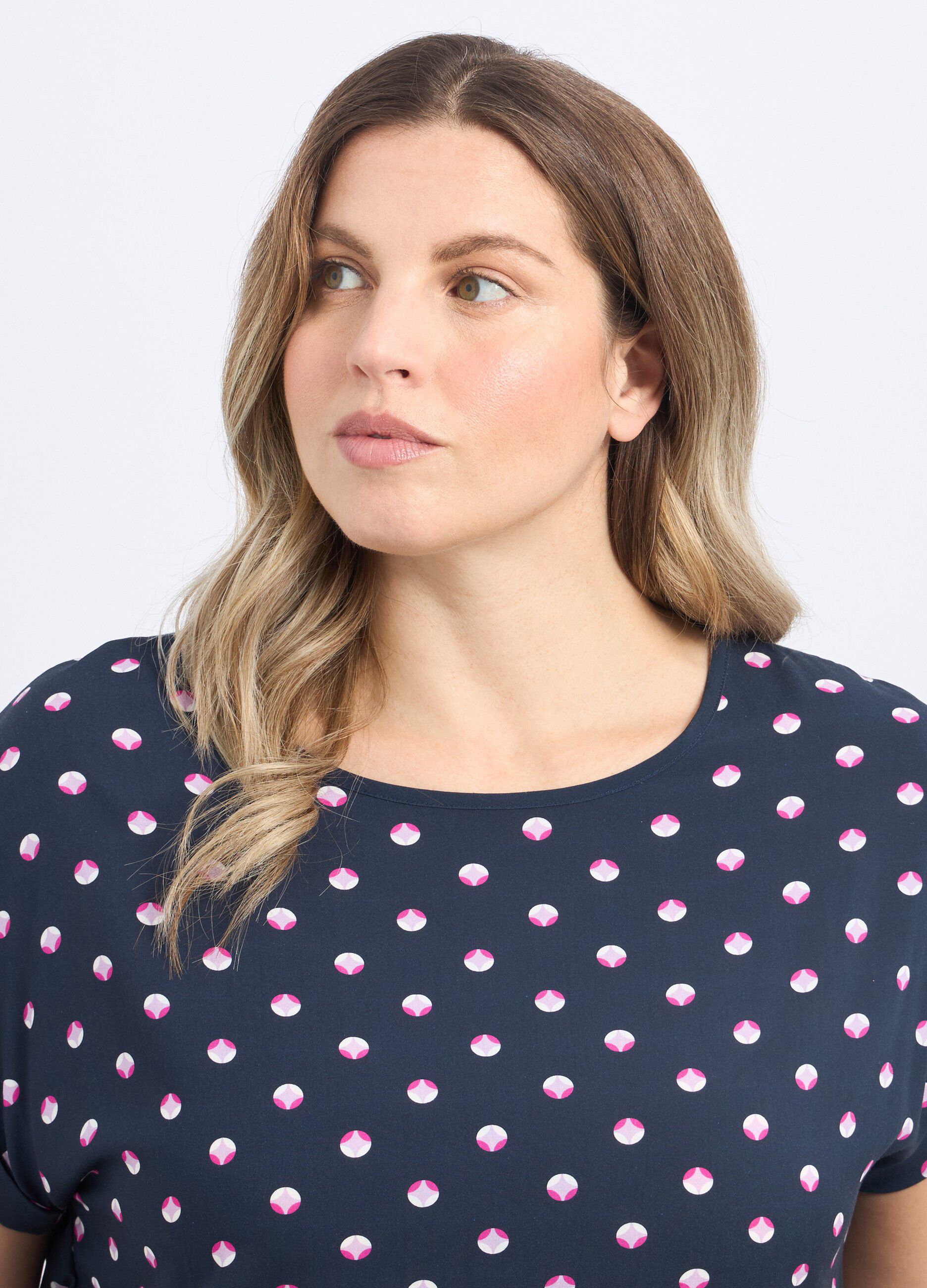 Blusa in pura viscosa a scollo rotondo donna curvy_2