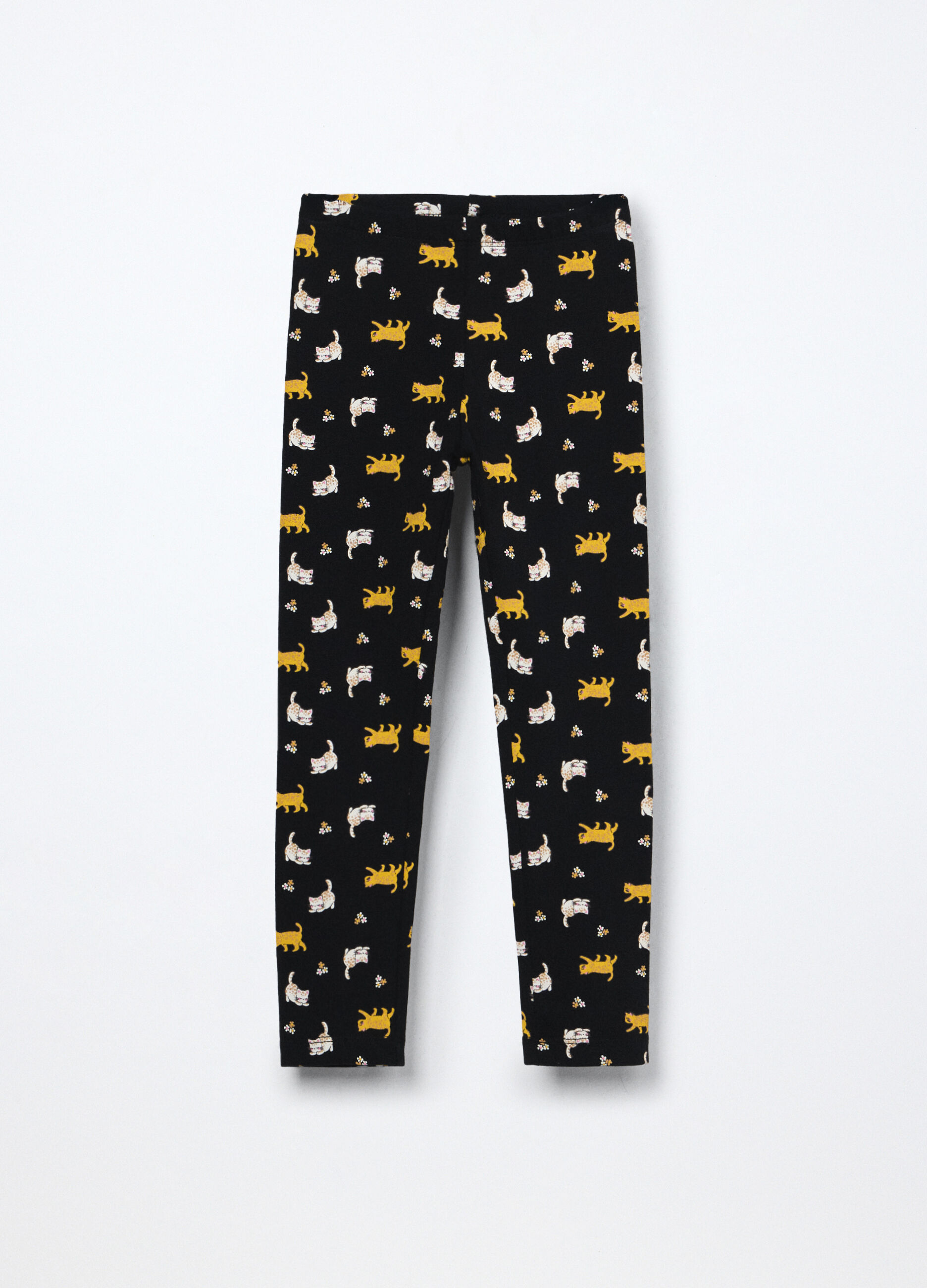 Leggings in jersey di cotone stretch bambina_1