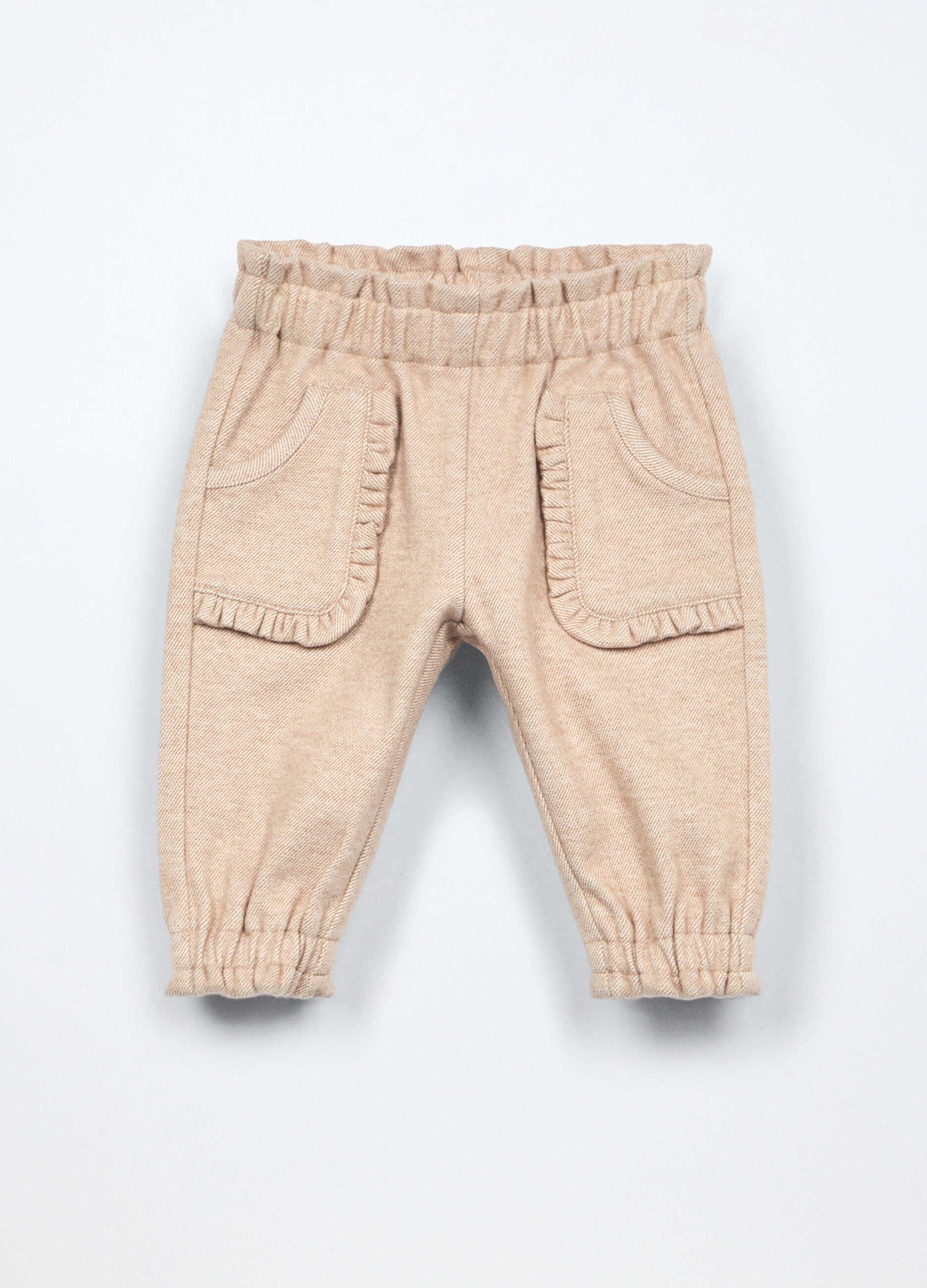 Joggers paperbag in felpa di puro cotone neonata_0