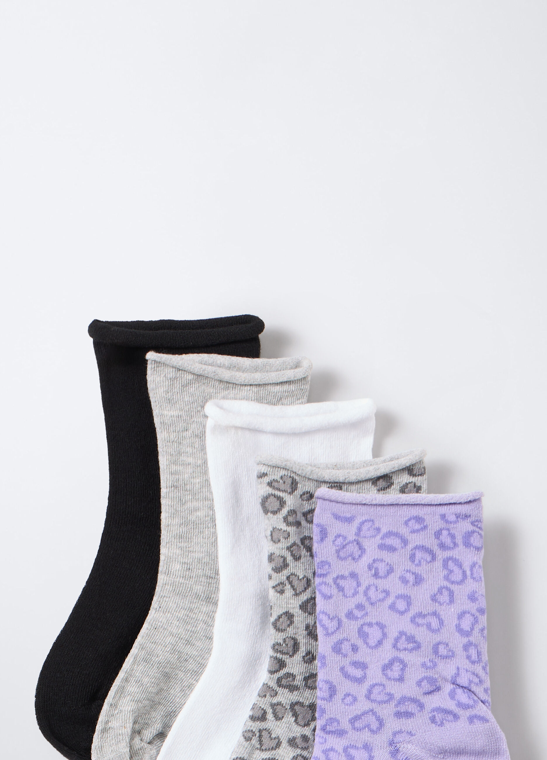 Pack 5 calze corte misto cotone stretch bambina_2