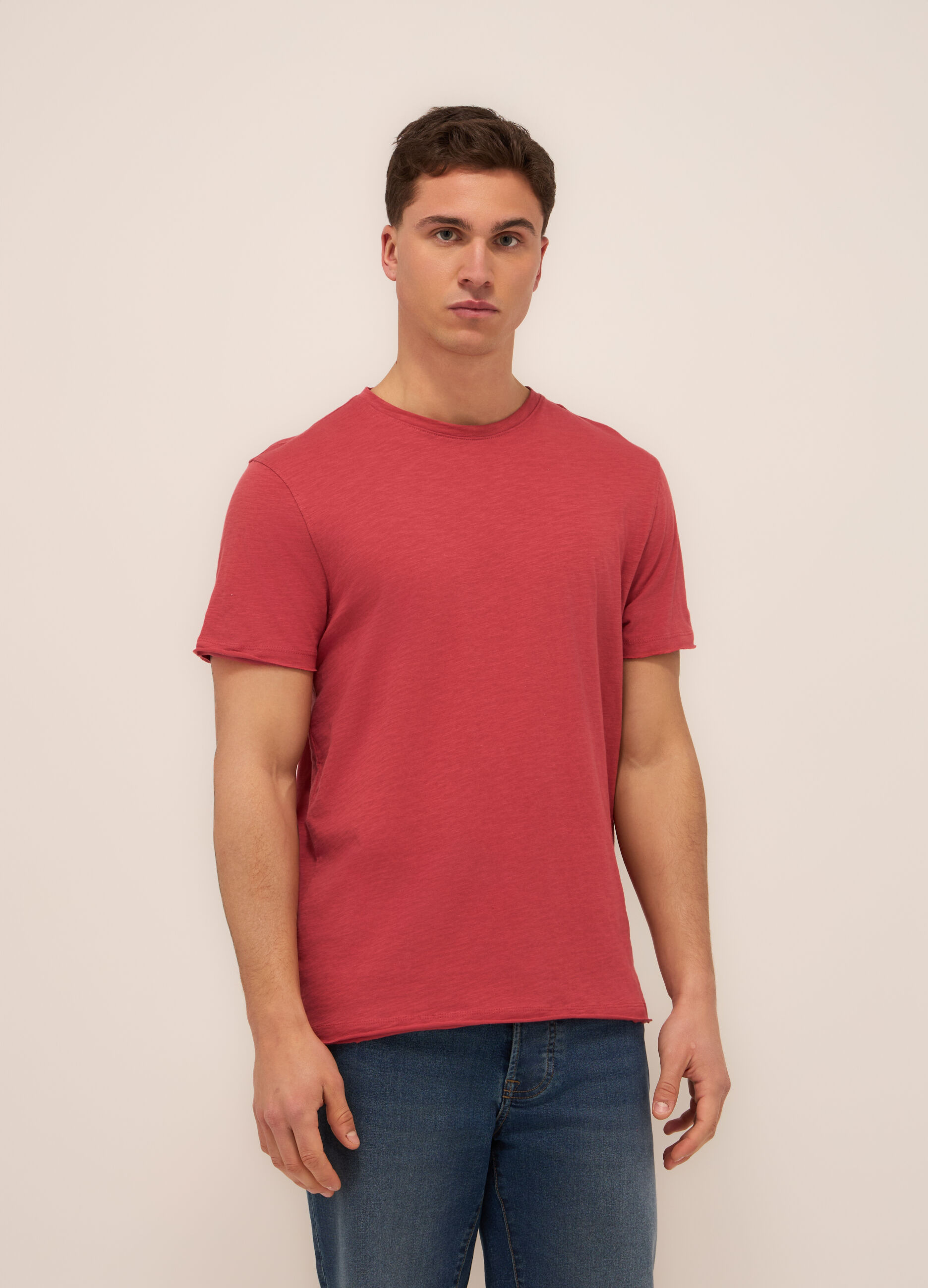 T-shirt in jersey di cotone mélange uomo_0